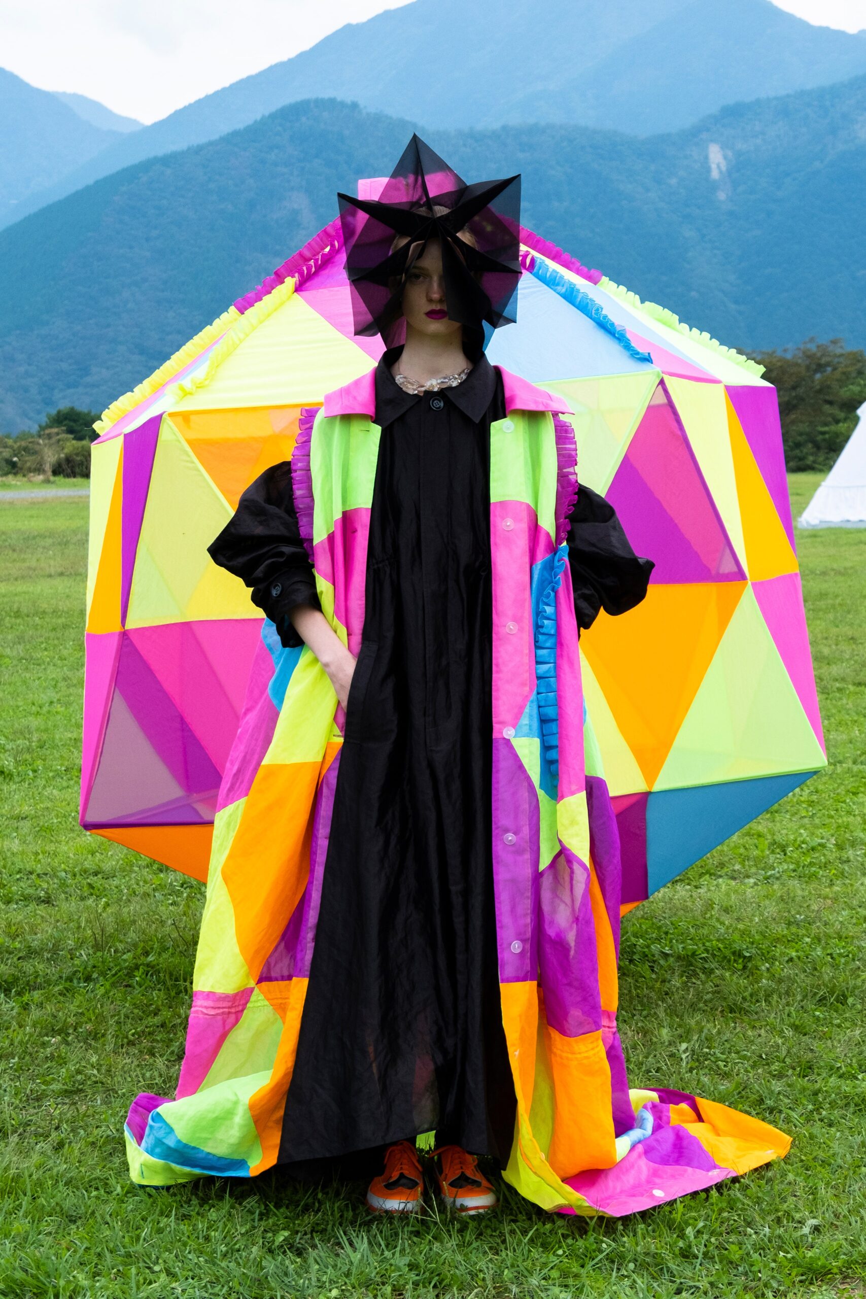 multi cotton oversized layered cape