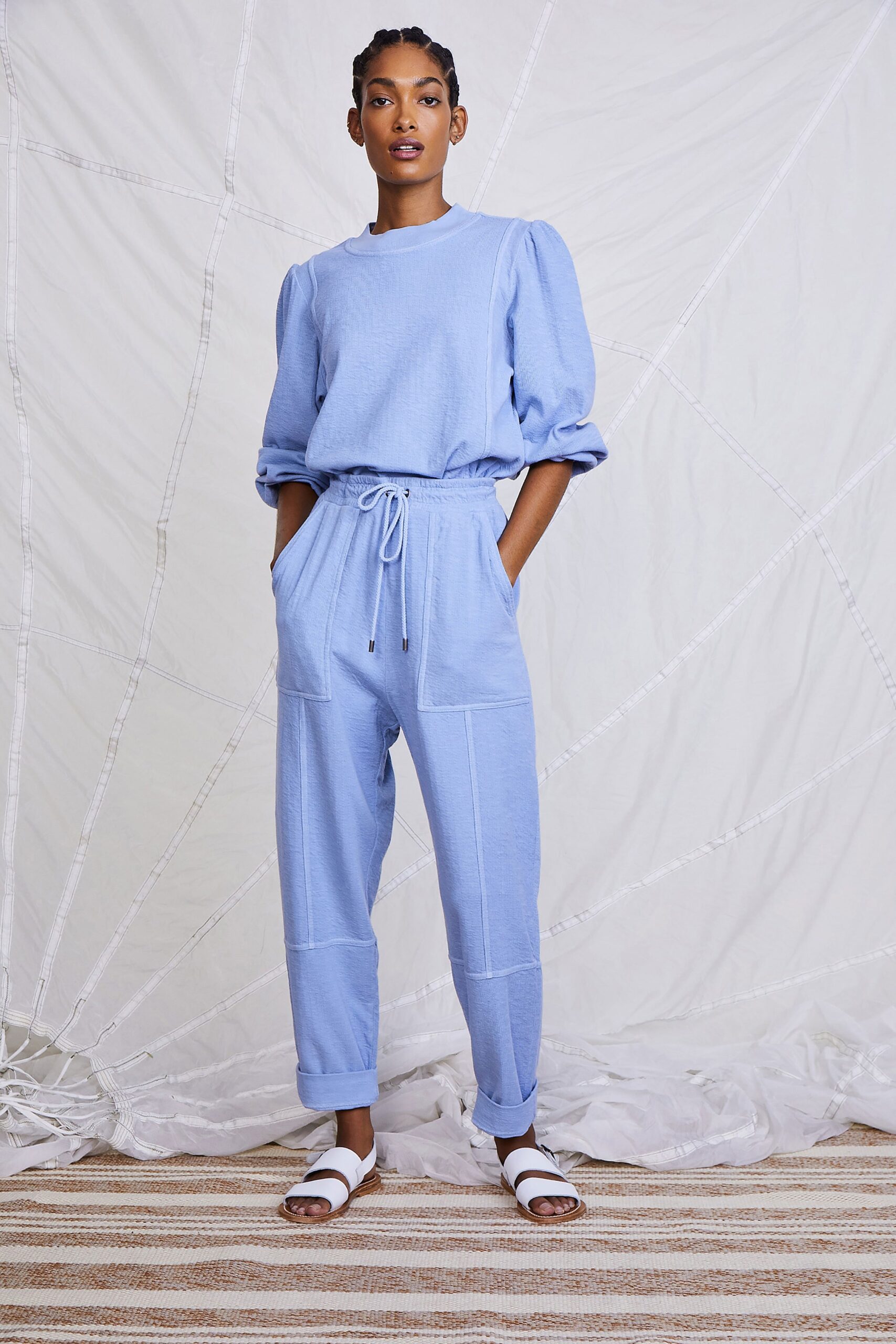 blue relaxed top and pants