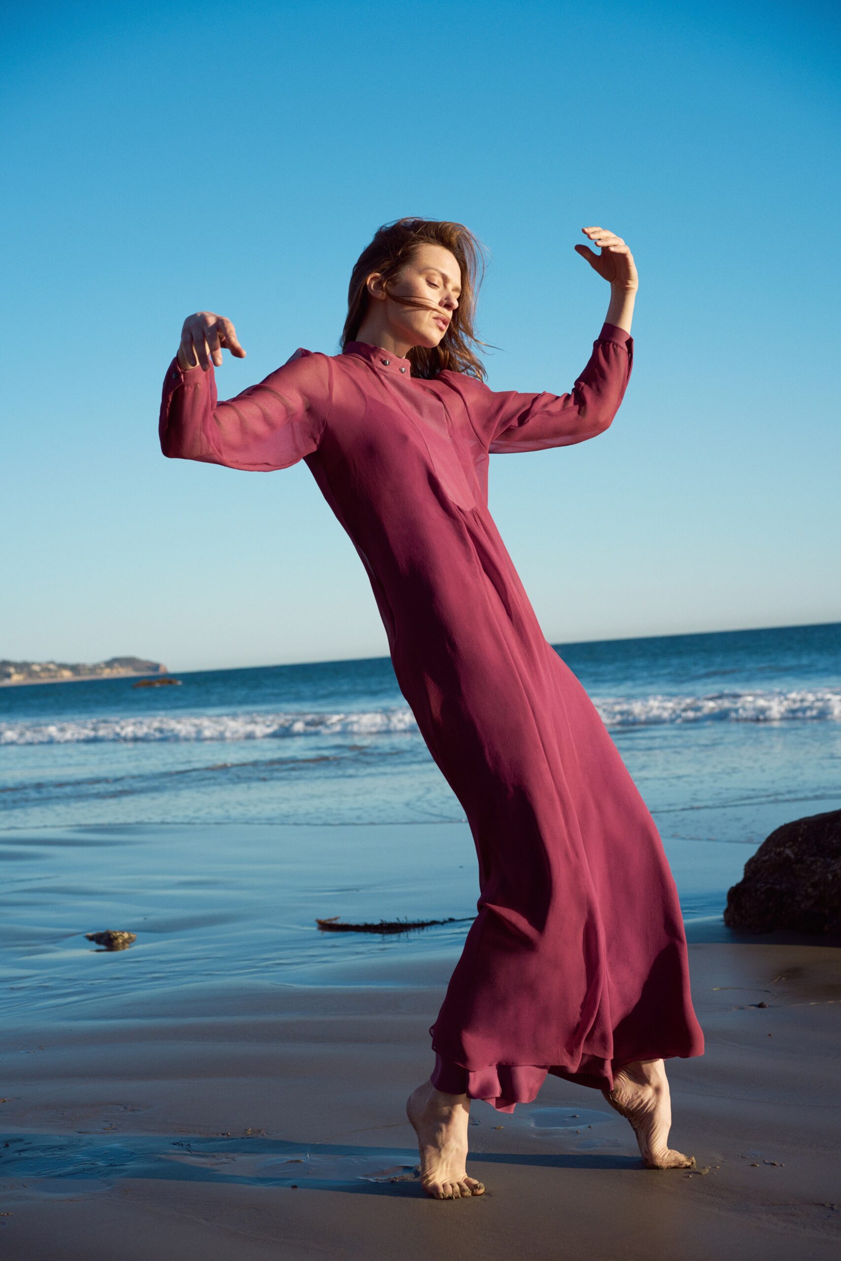 purple silk relaxed maxi dress