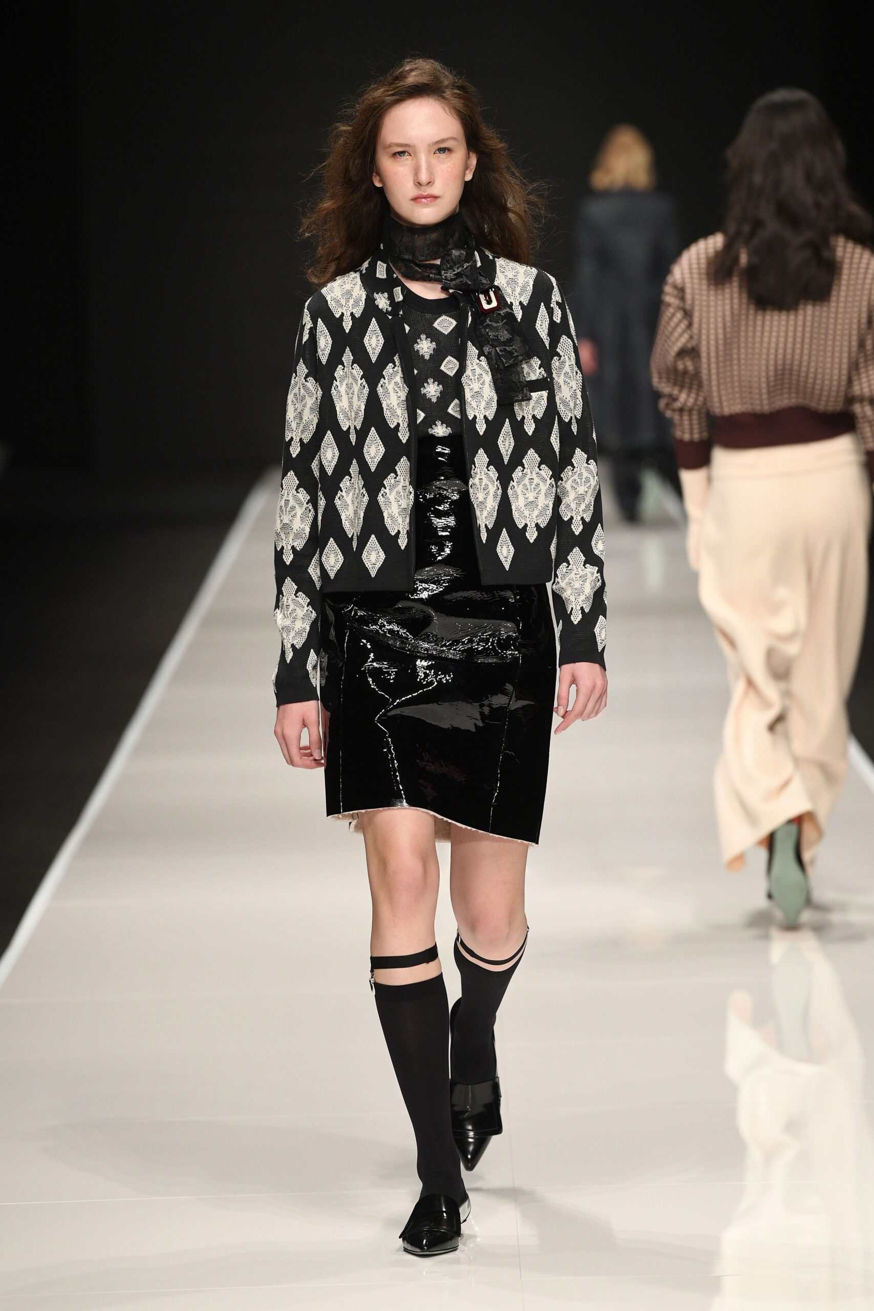 black and white embroidered jacket