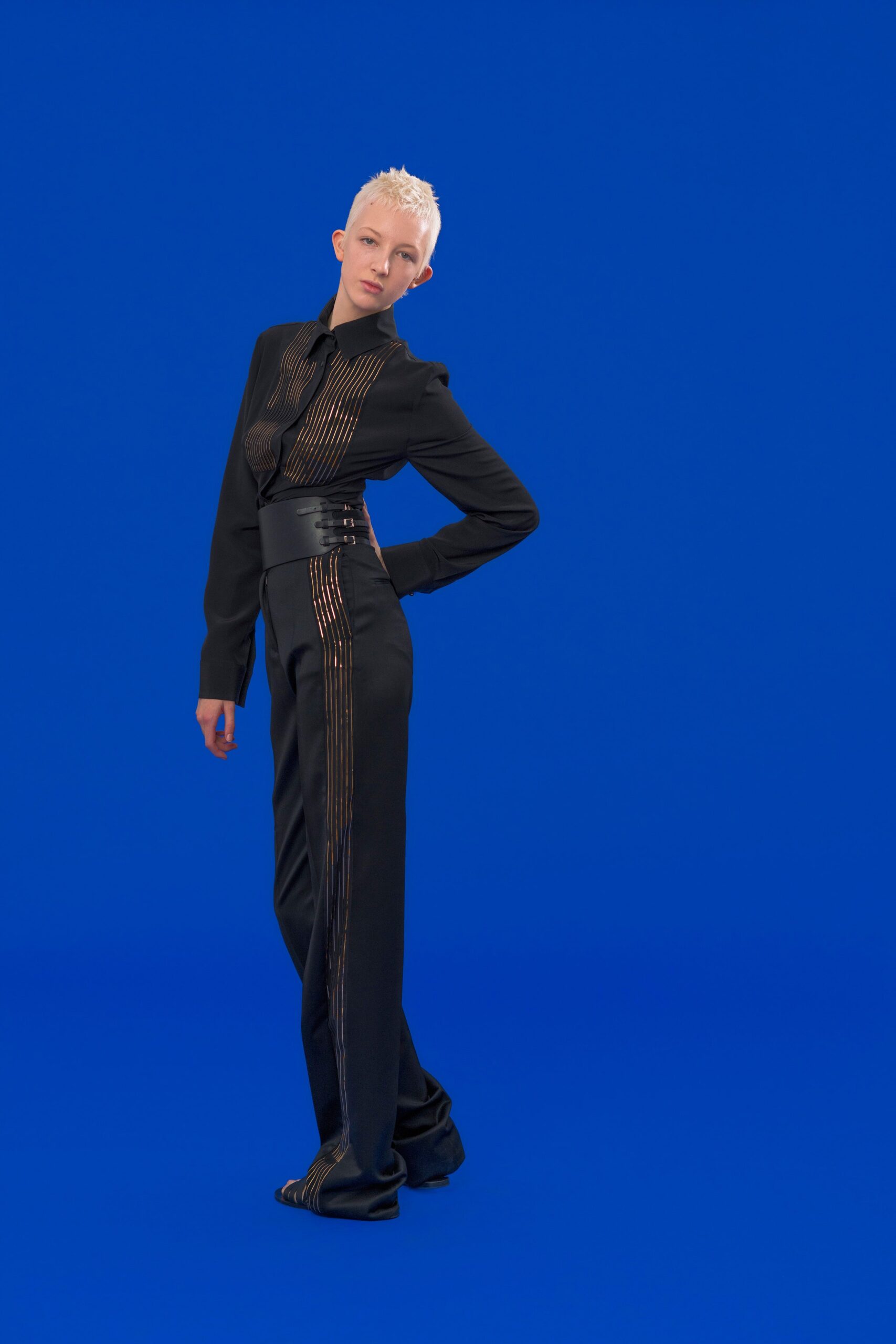 black fitted jumpsuit