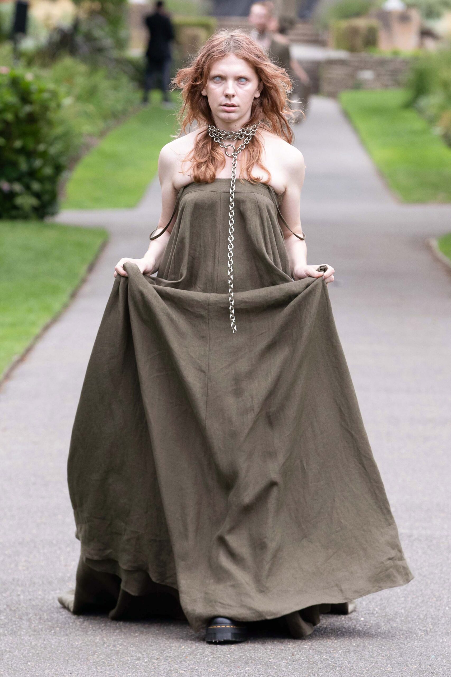 green relaxed sleeveless maxi dress