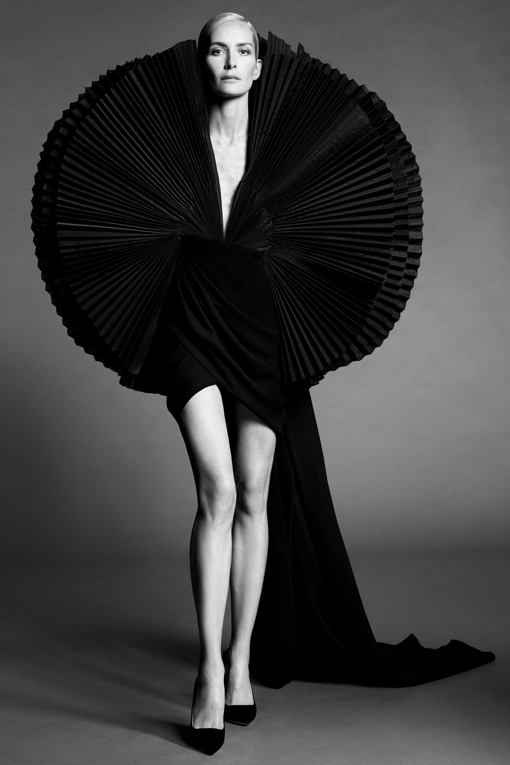 black silk sleeveless dress