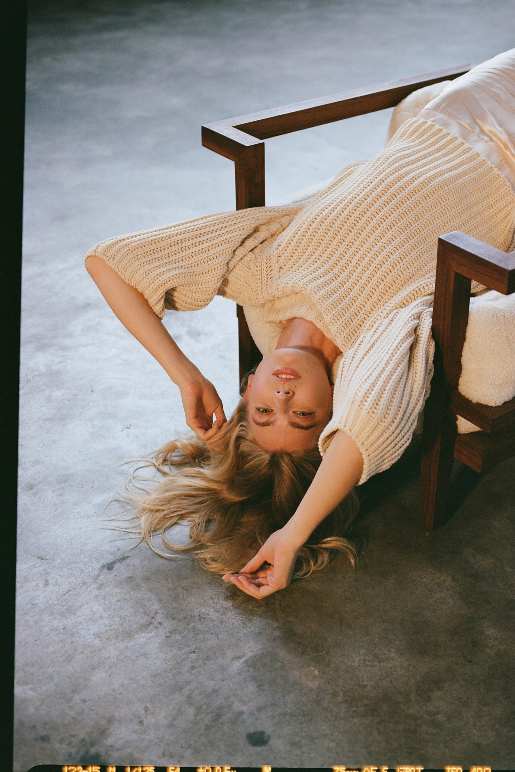 beige relaxed knit sweater