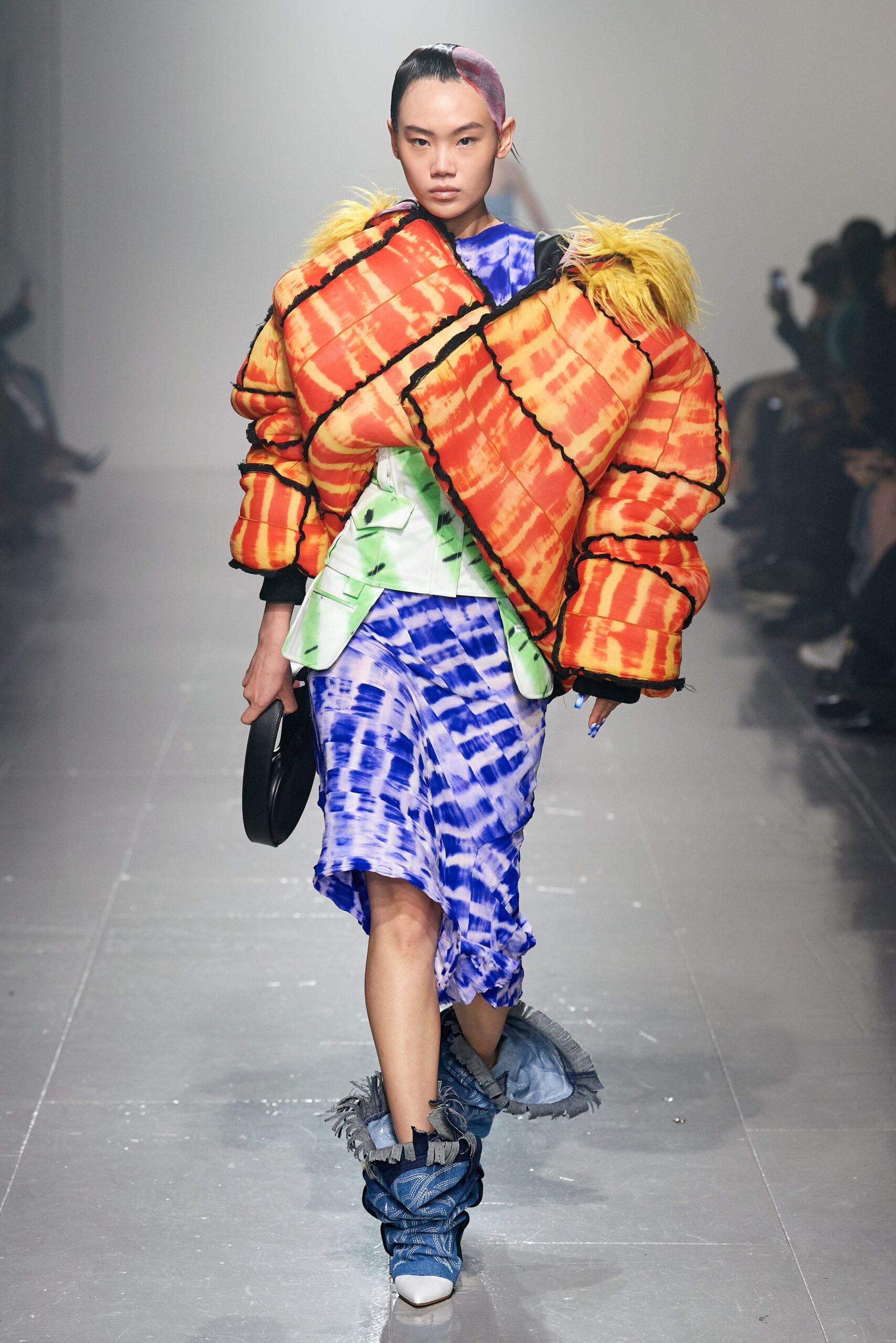 oversized orange vinyl jacket