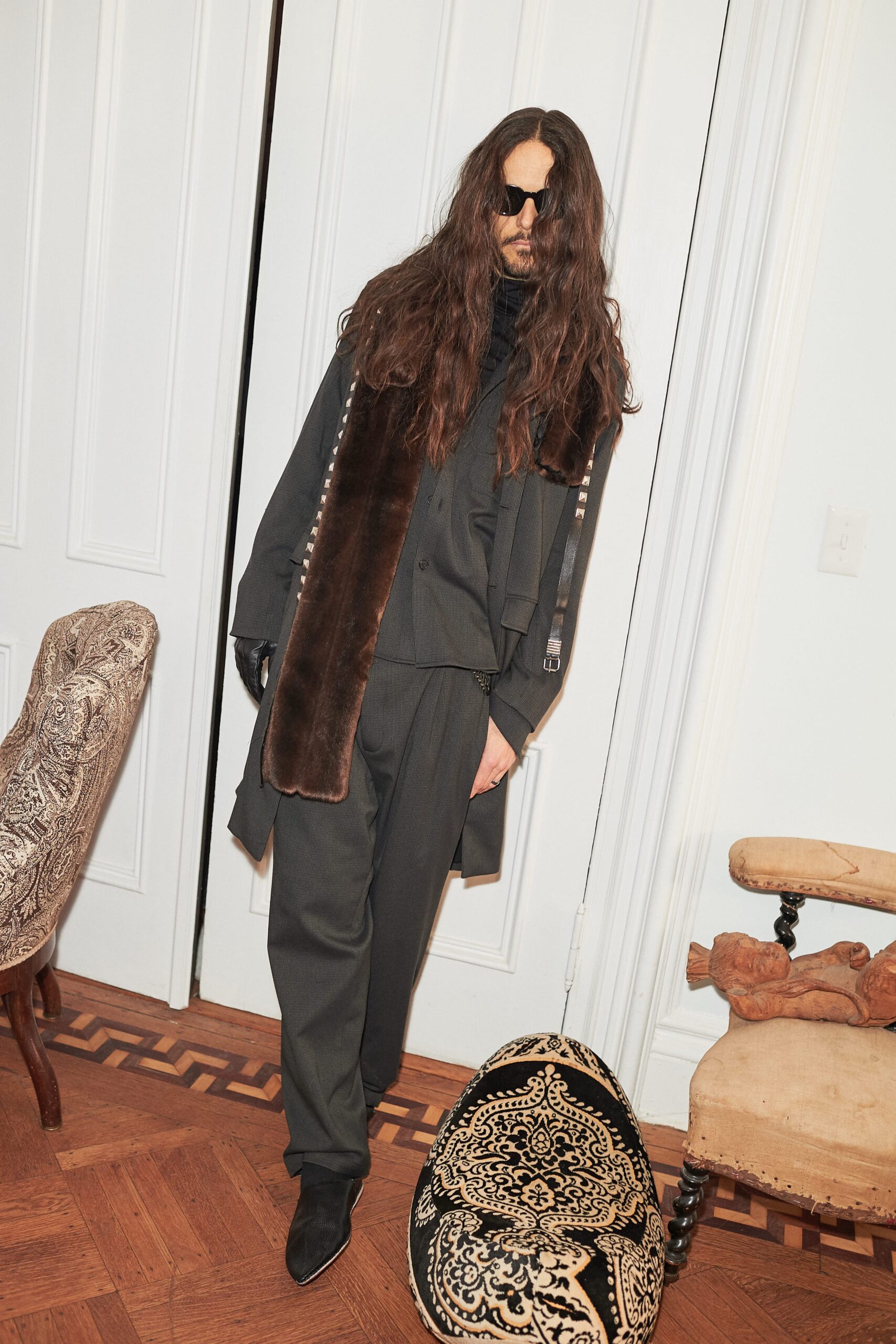 black relaxed jacket and pants