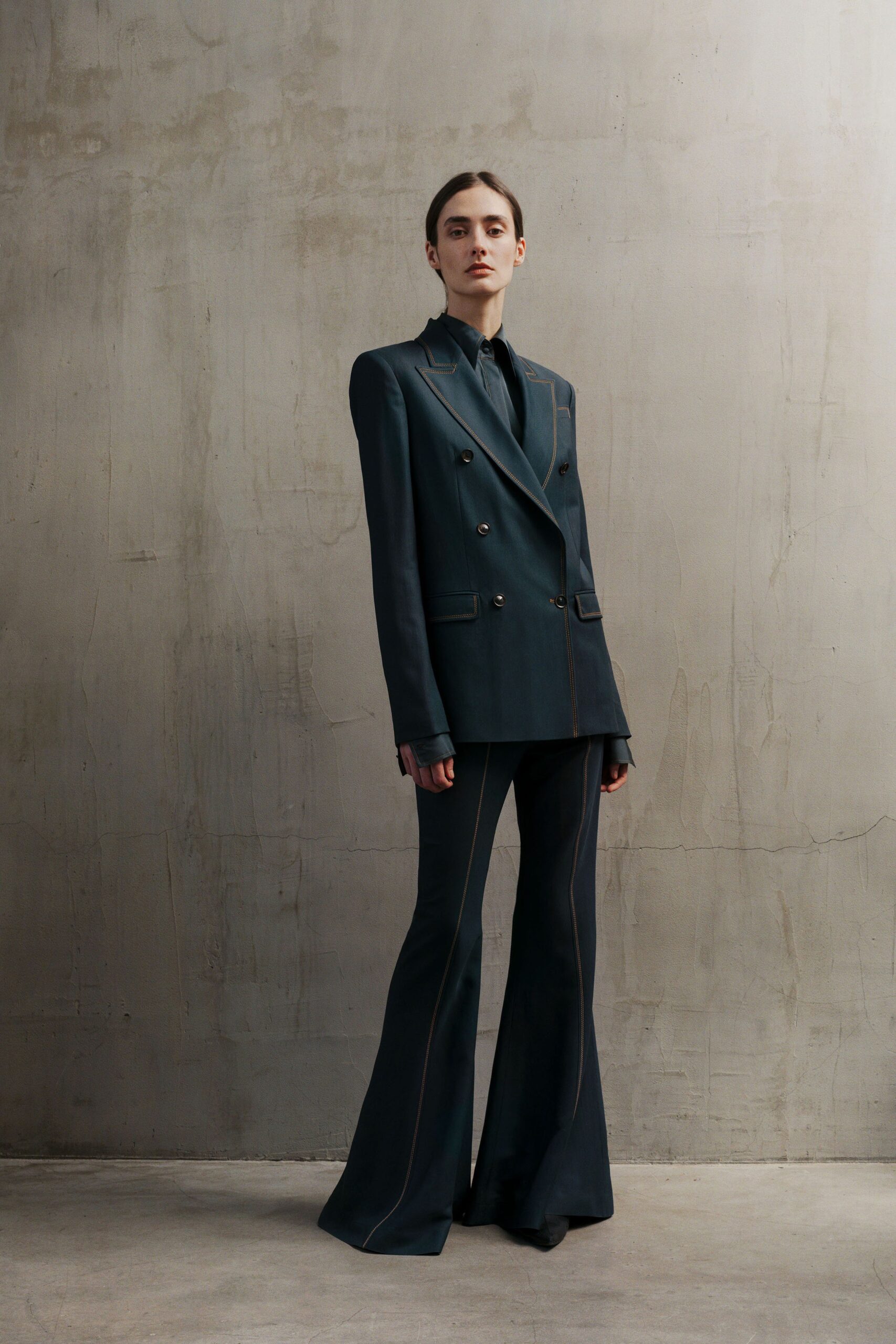 blue tailored suit