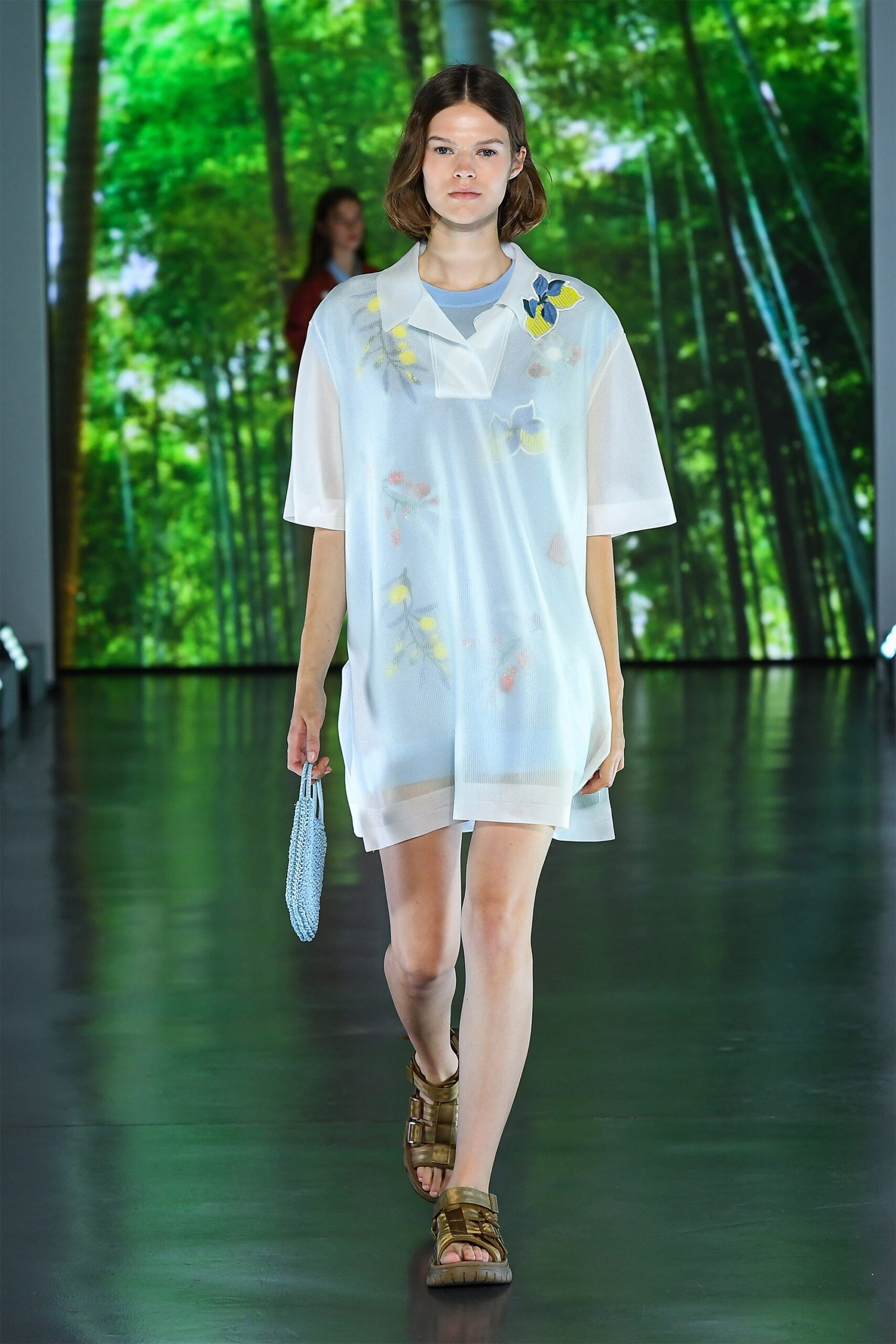 white sheer layered dress