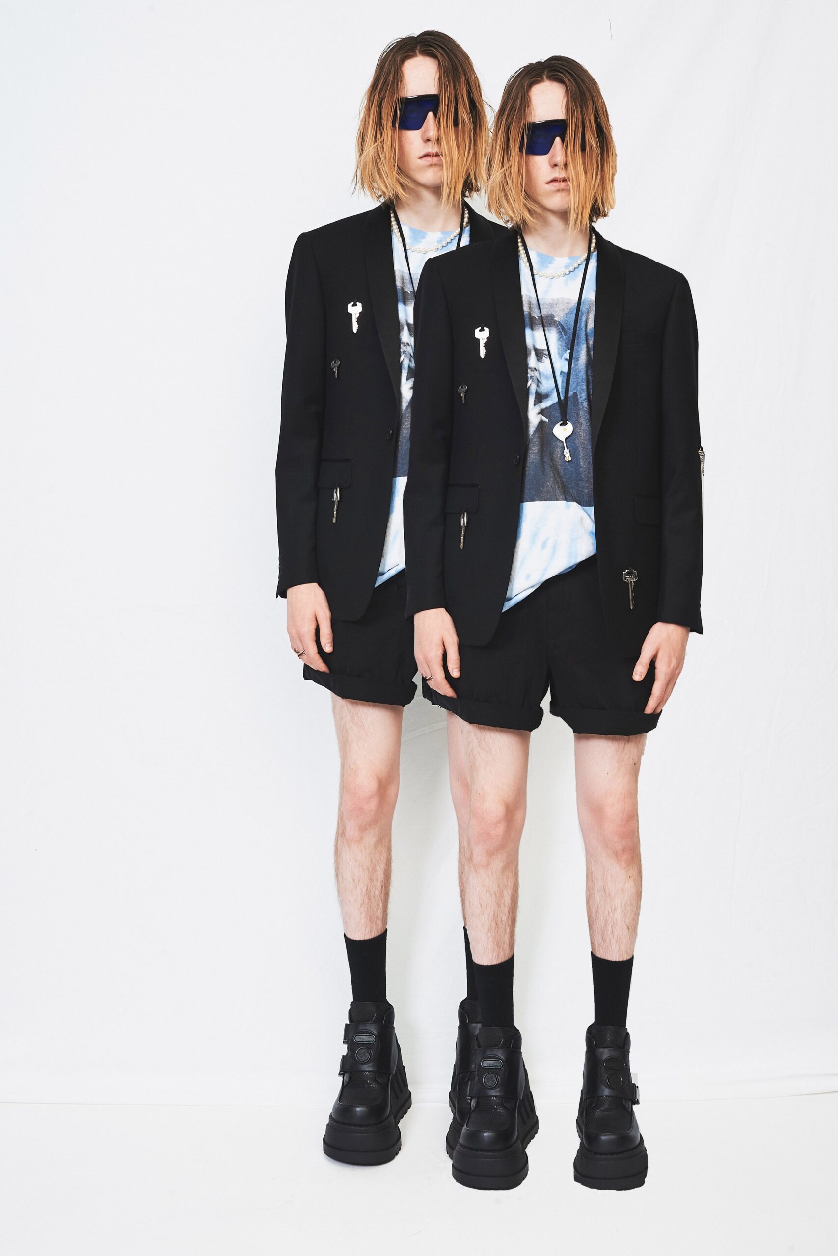 black tailored blazer with shorts