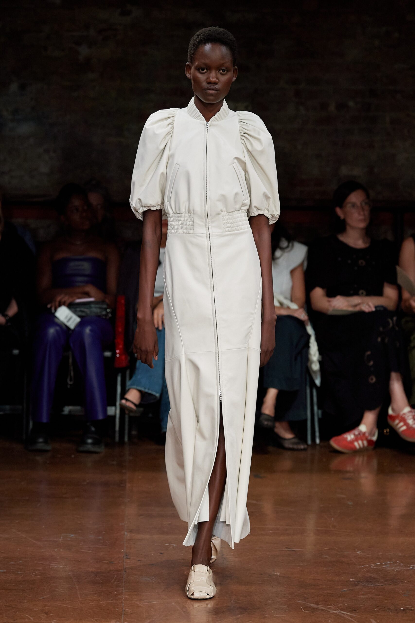 white fitted midi dress