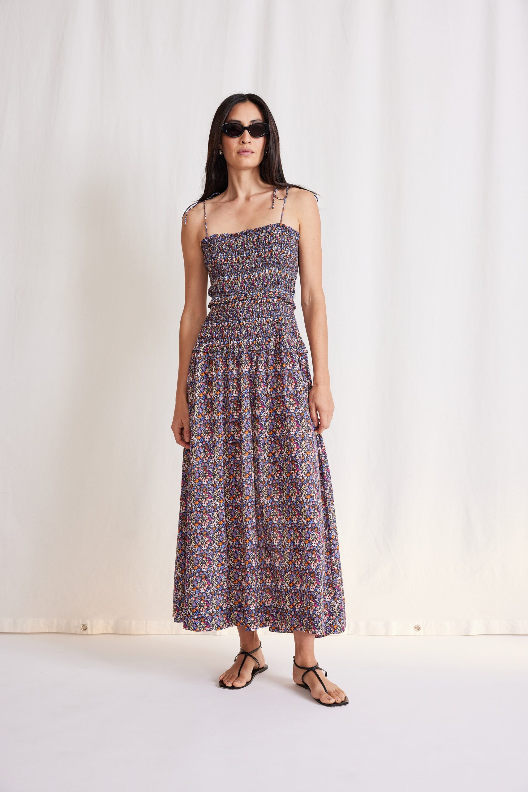 multi-colored cotton maxi dress