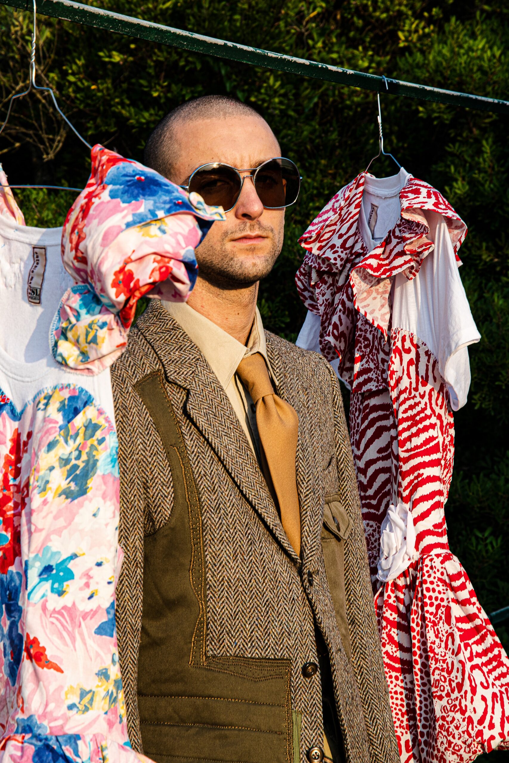 brown tweed tailored blazer