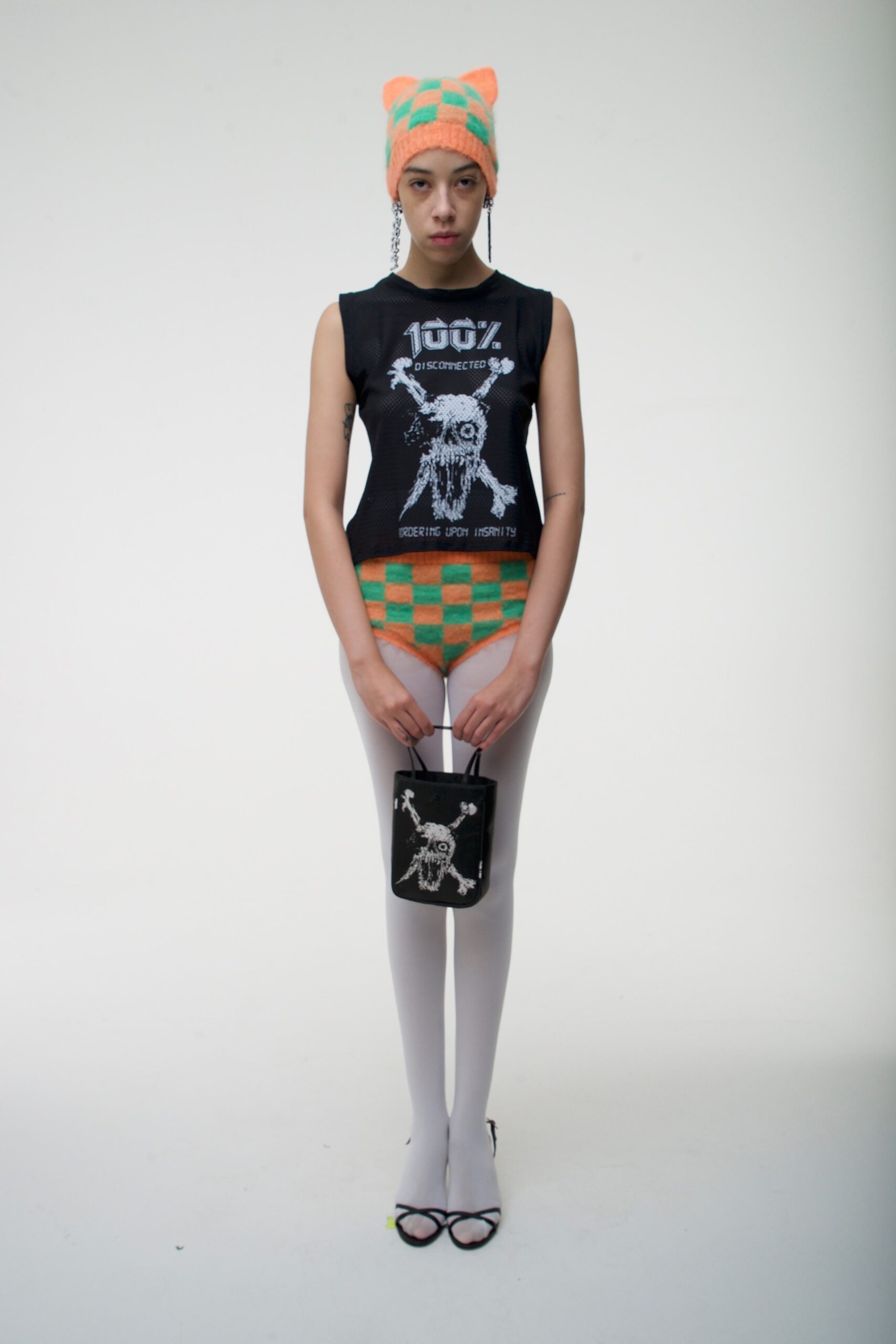 black and orange fashion ensemble