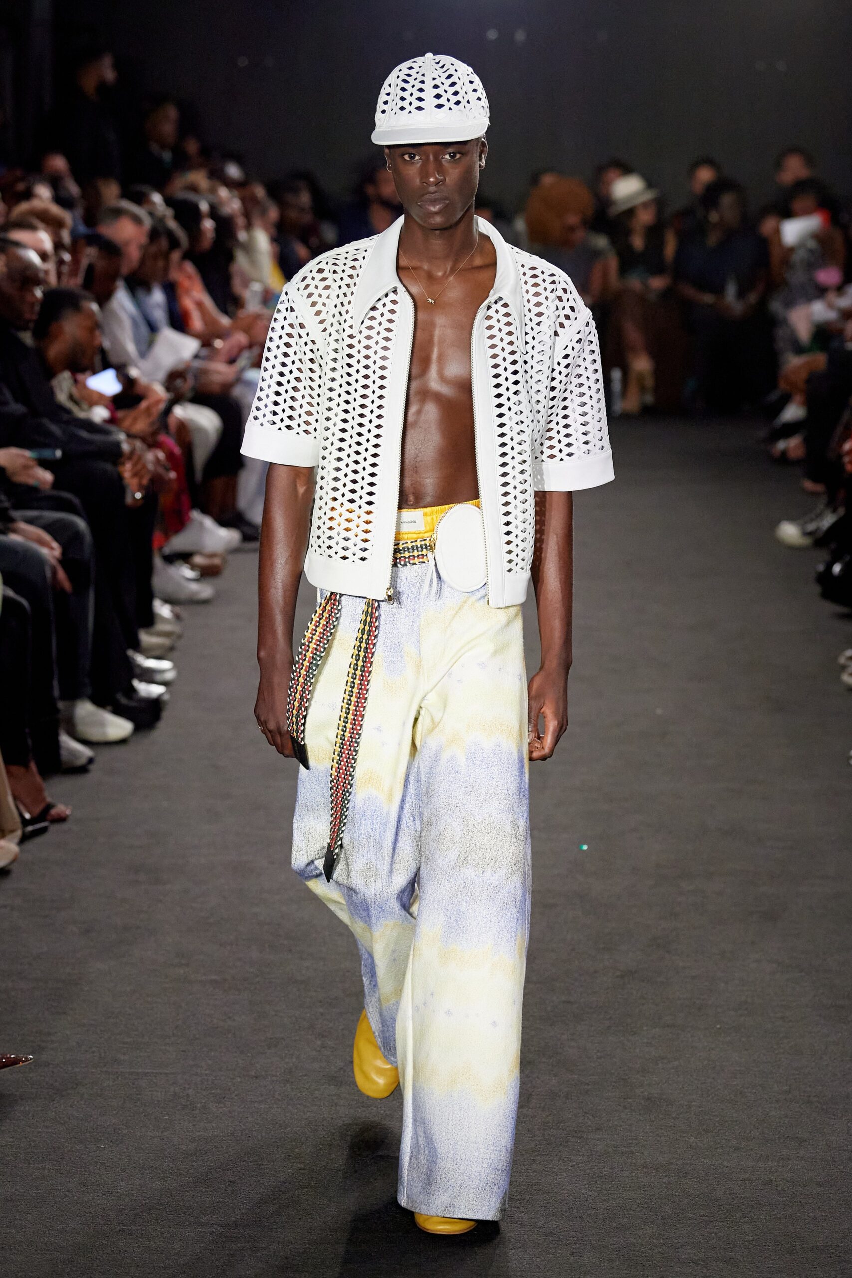 white relaxed jacket with wide-leg pants