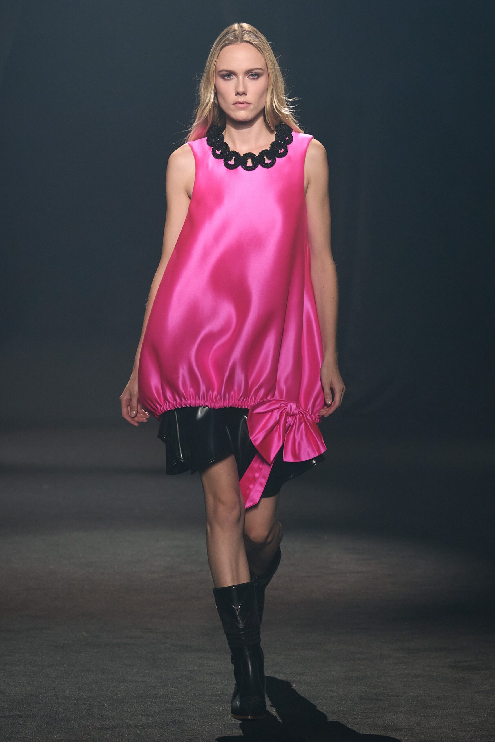 pink silk sleeveless dress