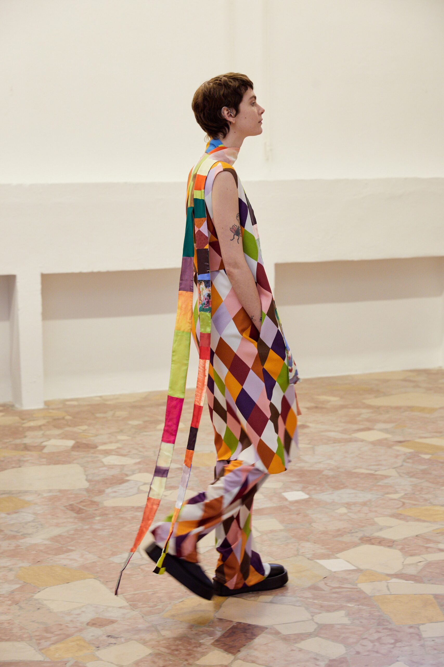 multi-colored jumpsuit and pants