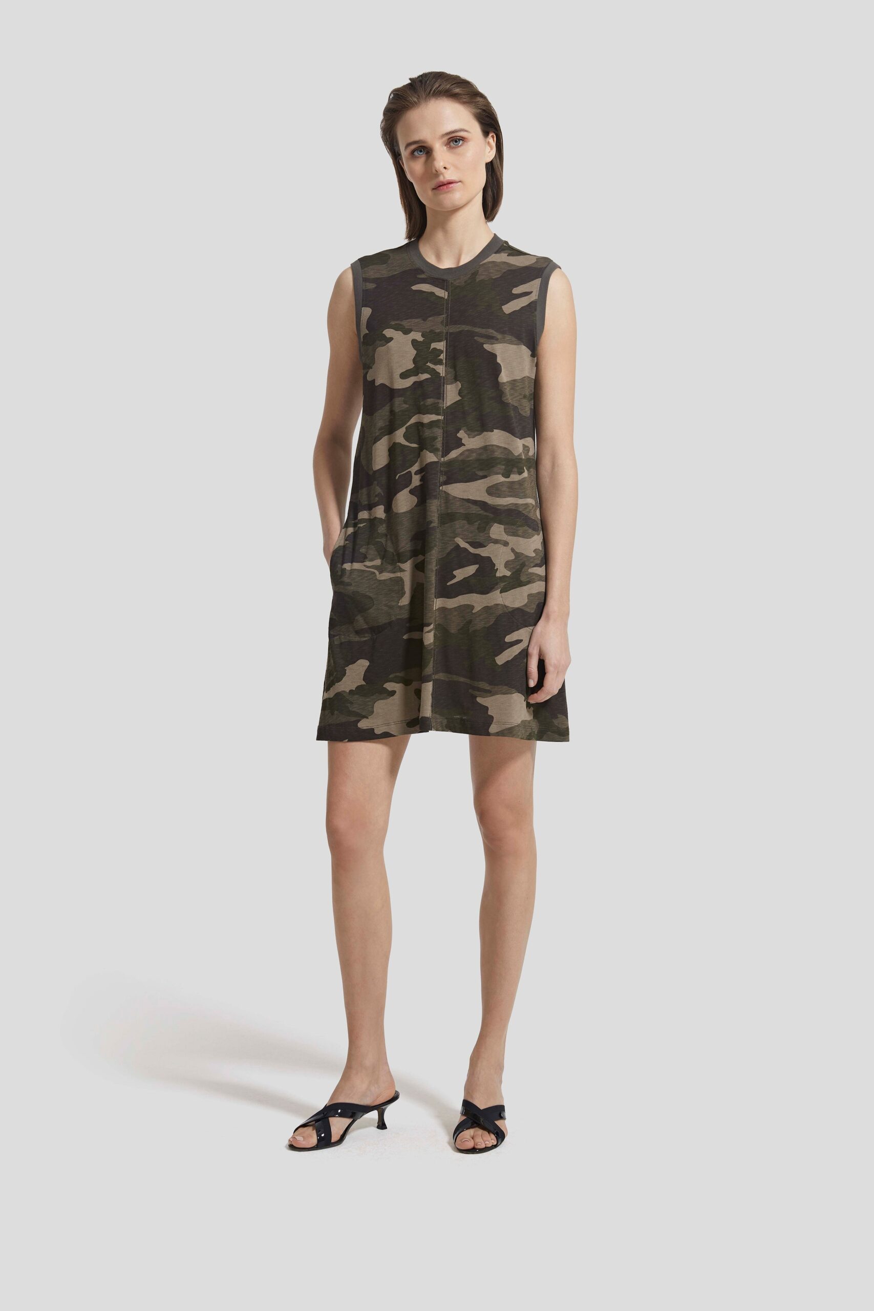 camouflage sleeveless dress