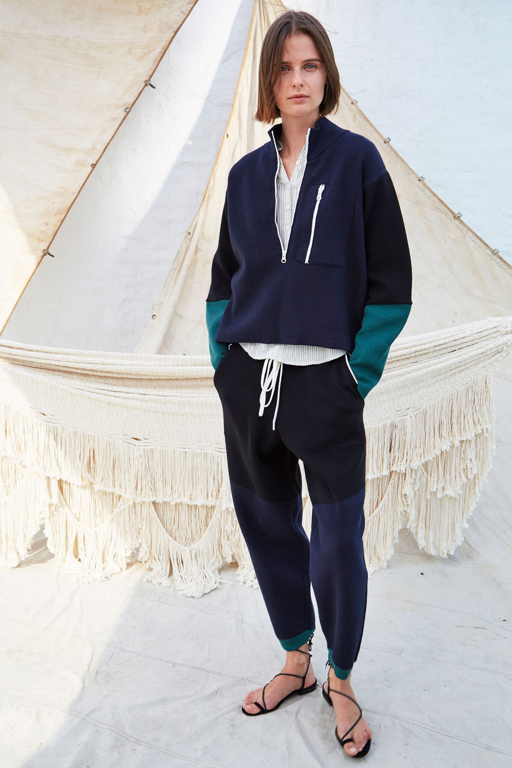 navy relaxed top and pants