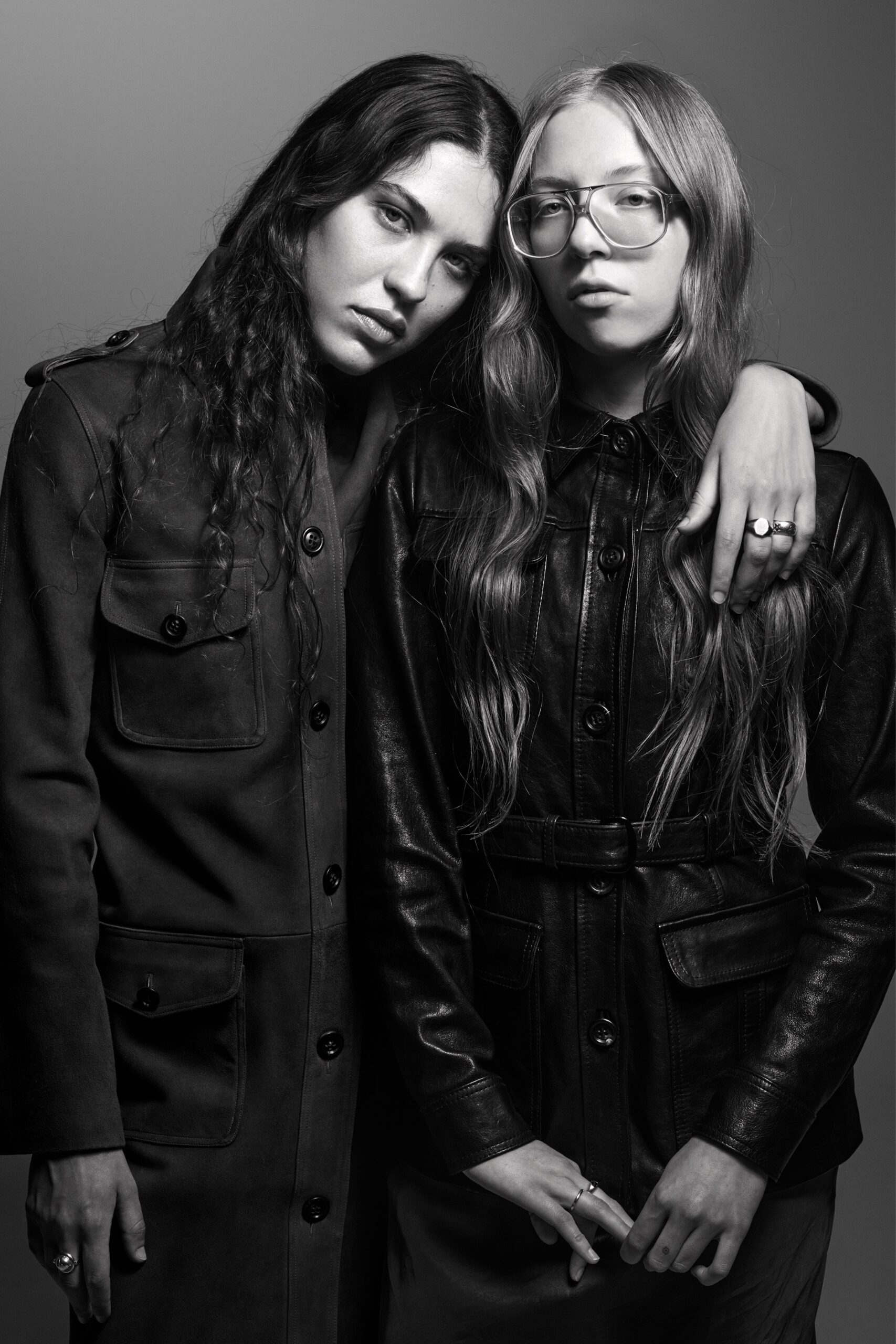 black leather fitted coats