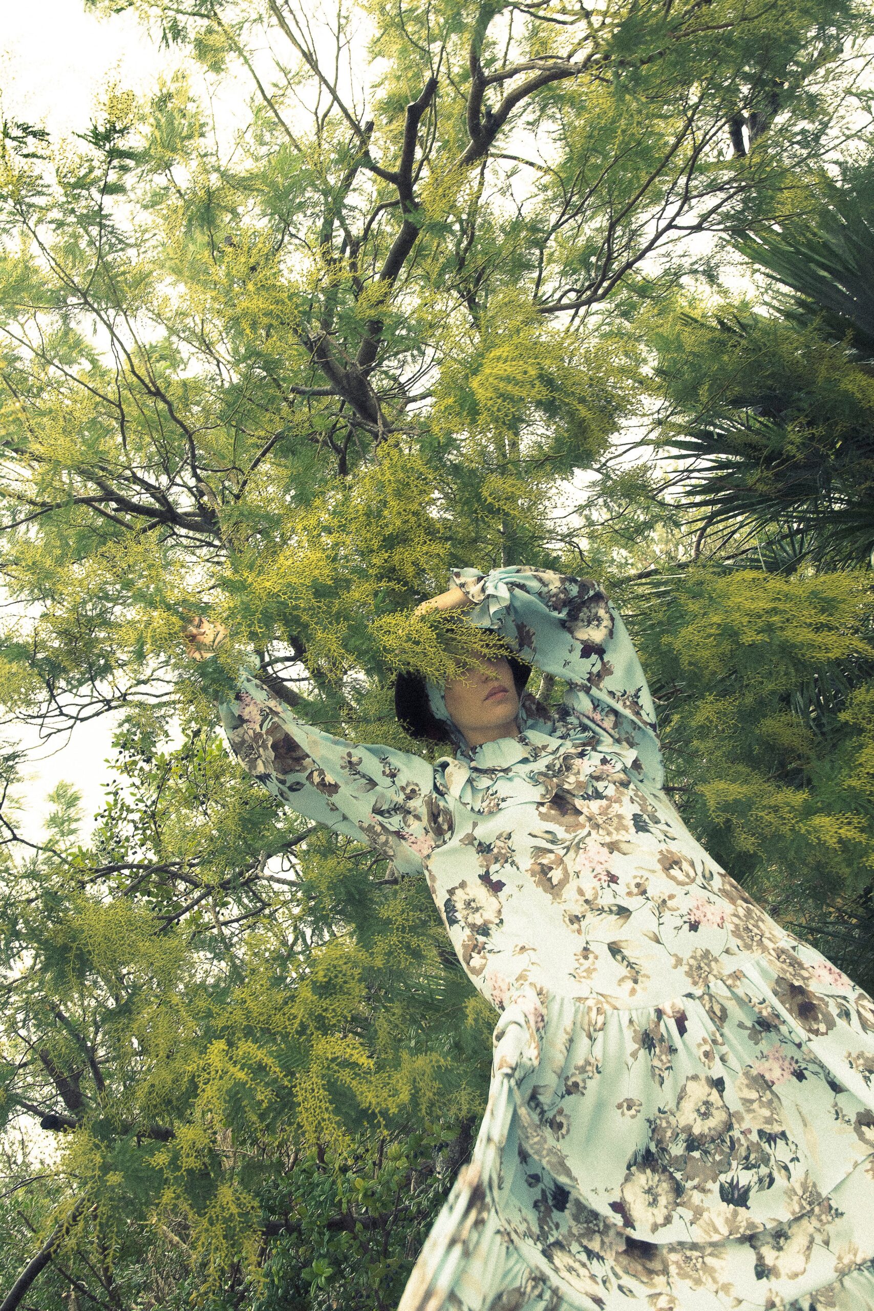 floral green midi dress