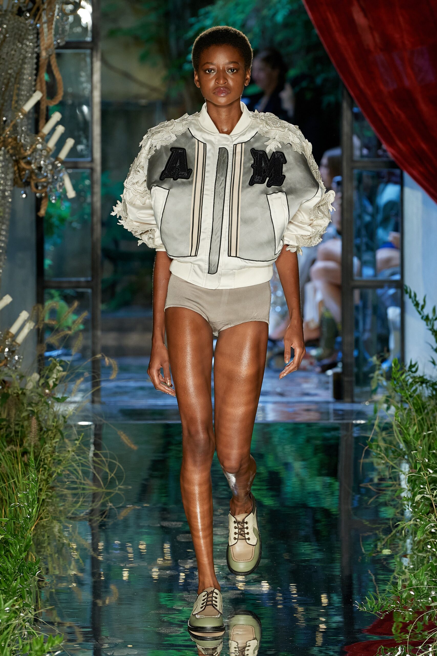 white fitted jacket with ruffles