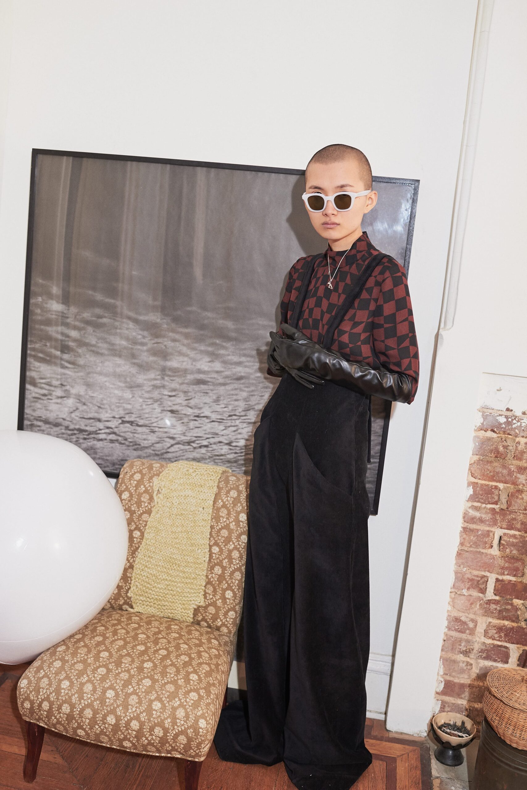 black and red relaxed jumpsuit