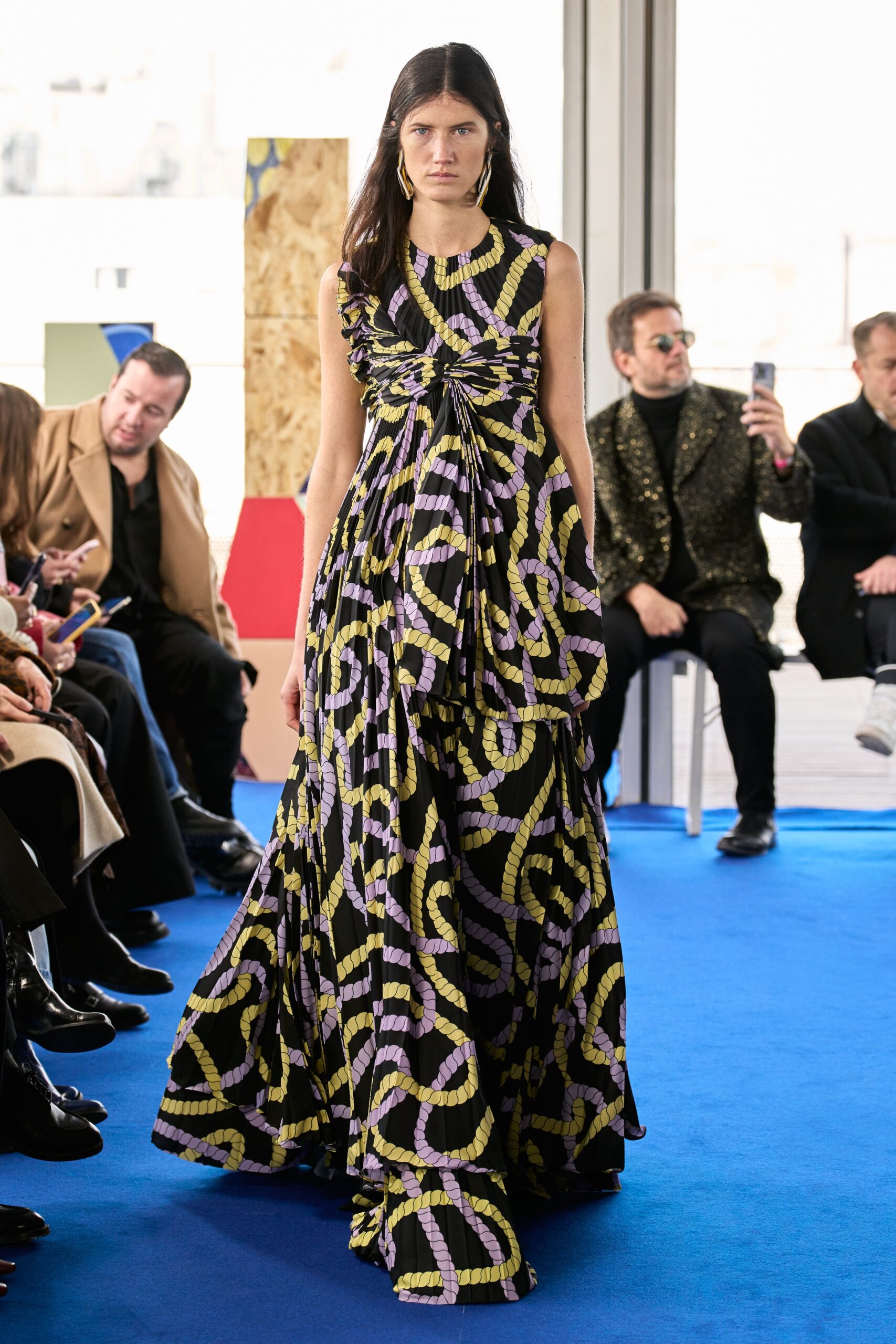 black purple yellow printed gown