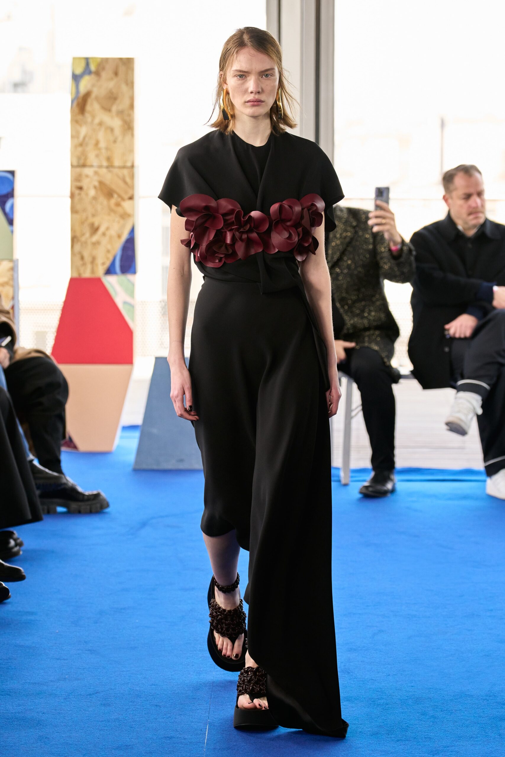 black silk sleeveless dress