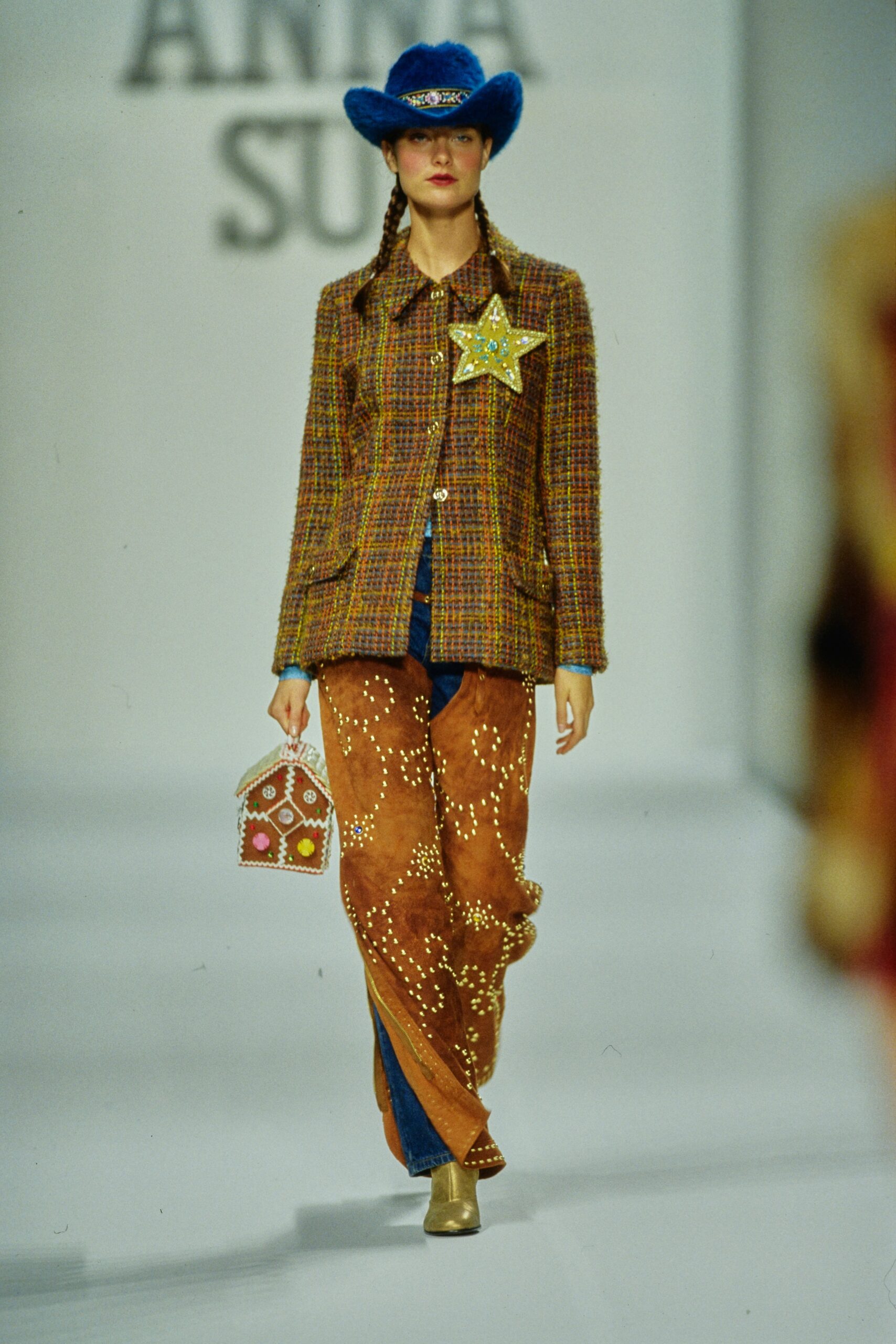 multi tweed long-sleeve collared relaxed buttoned jacket