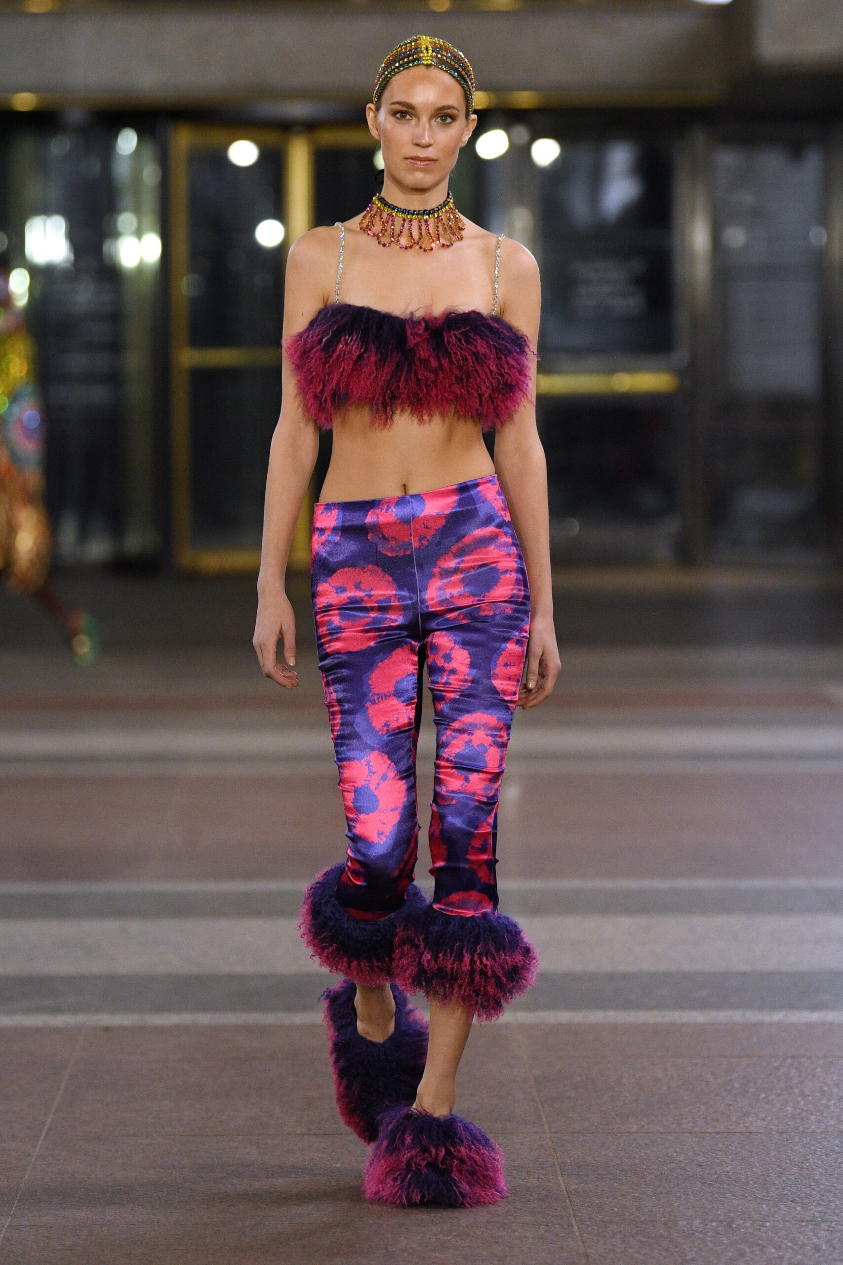 furry pink and purple outfit