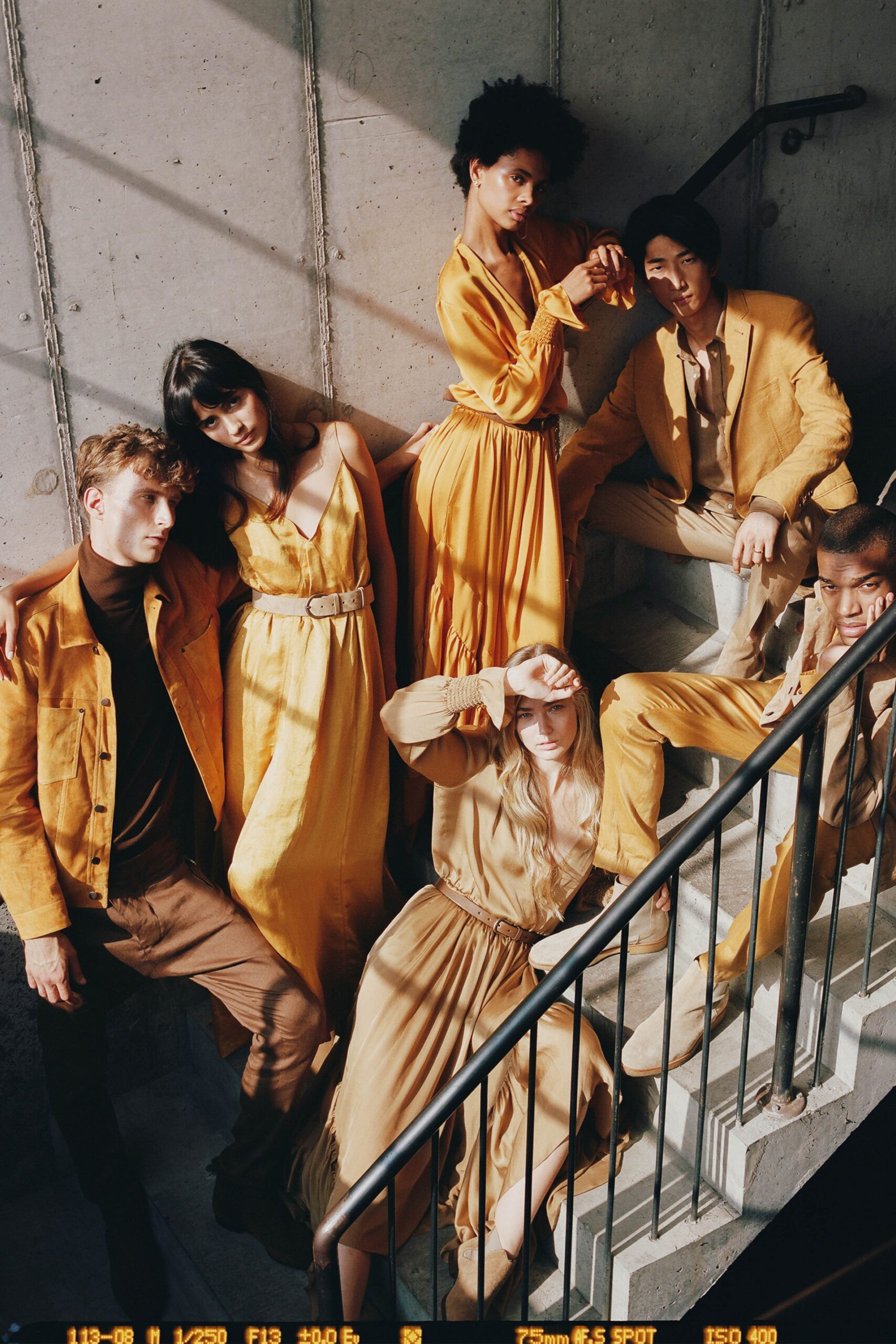 yellow cotton long-sleeve collared tailored buttoned jacket