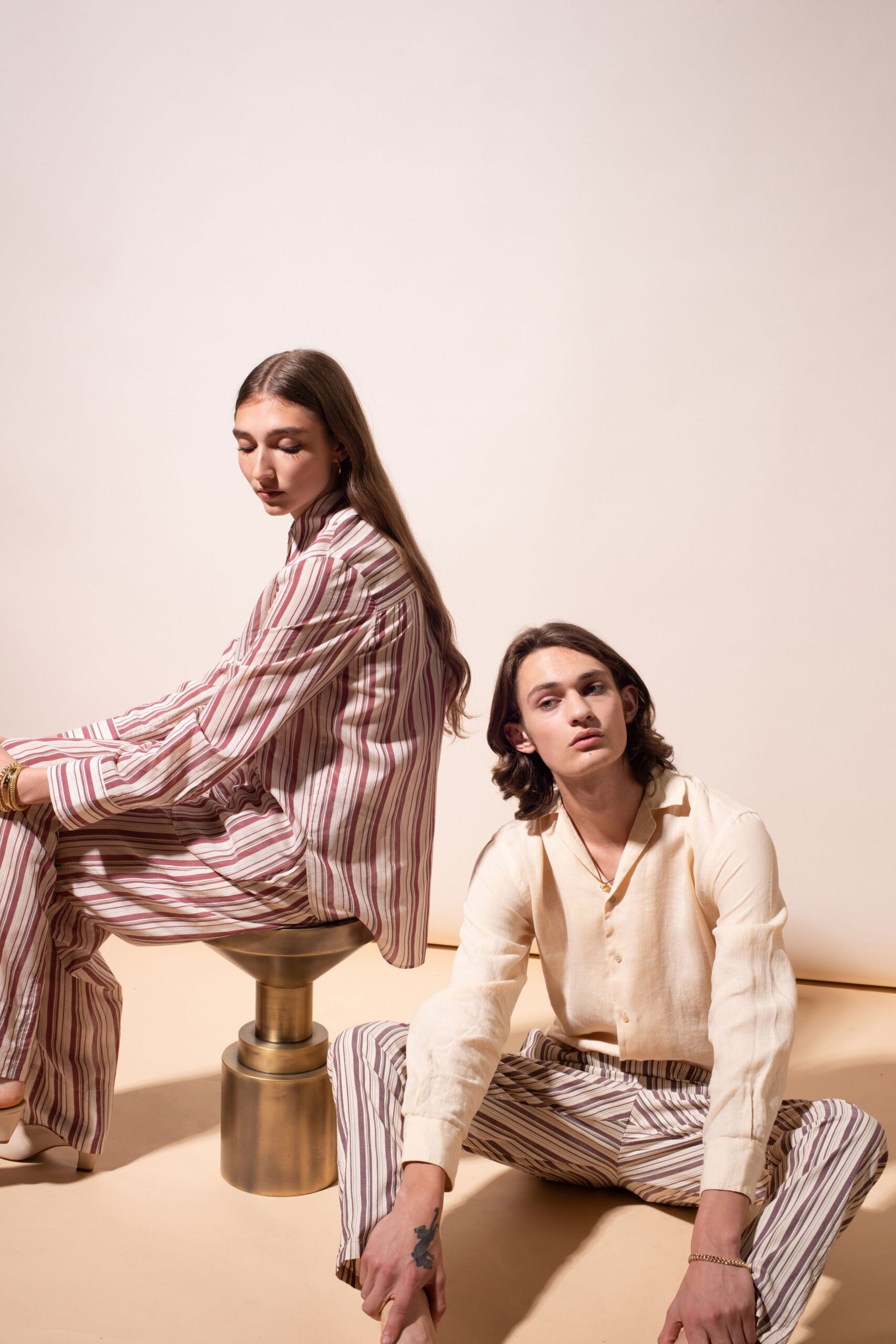 striped cotton shirts and pants