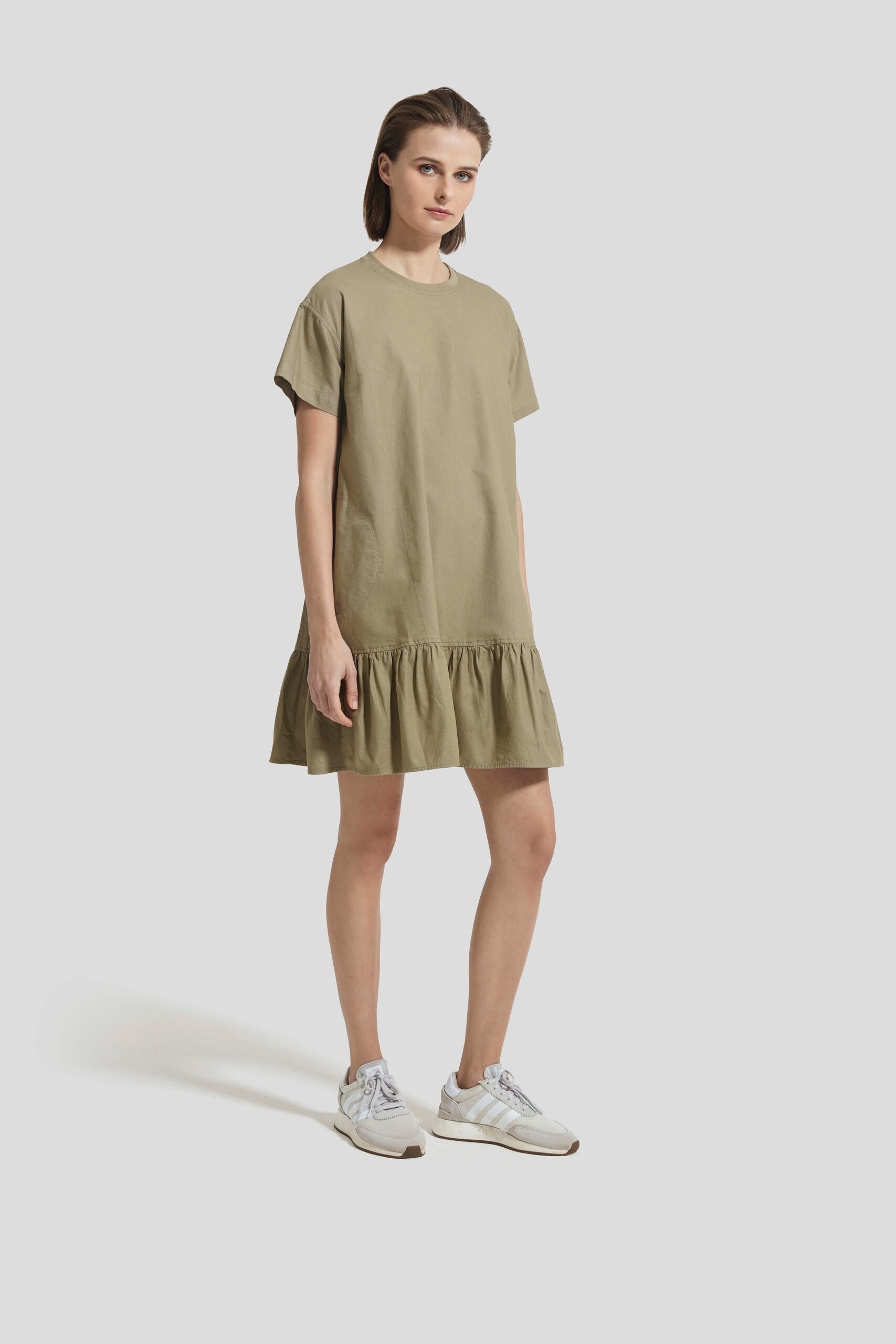 beige relaxed tiered dress