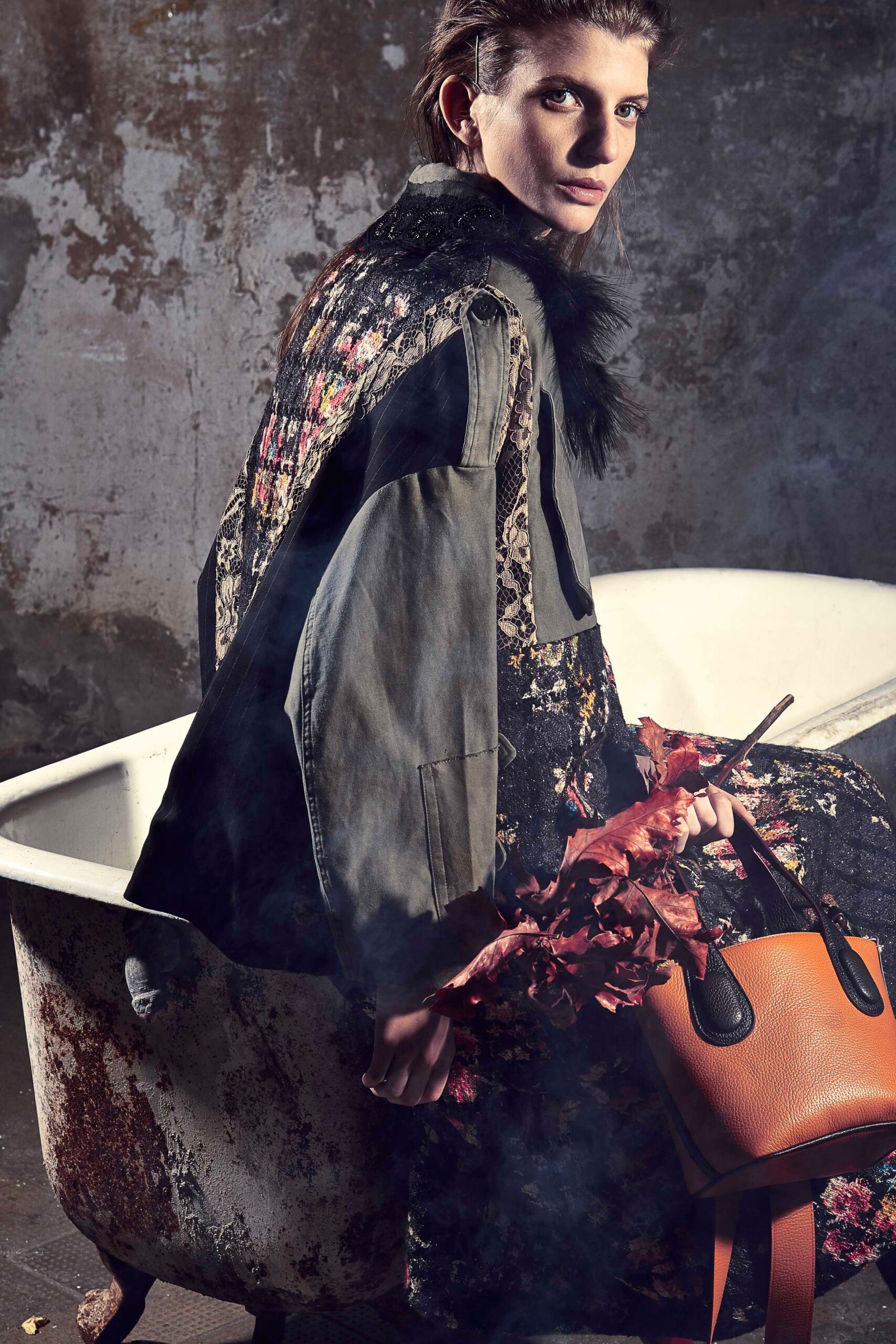 black multi-layered midi dress with jacket