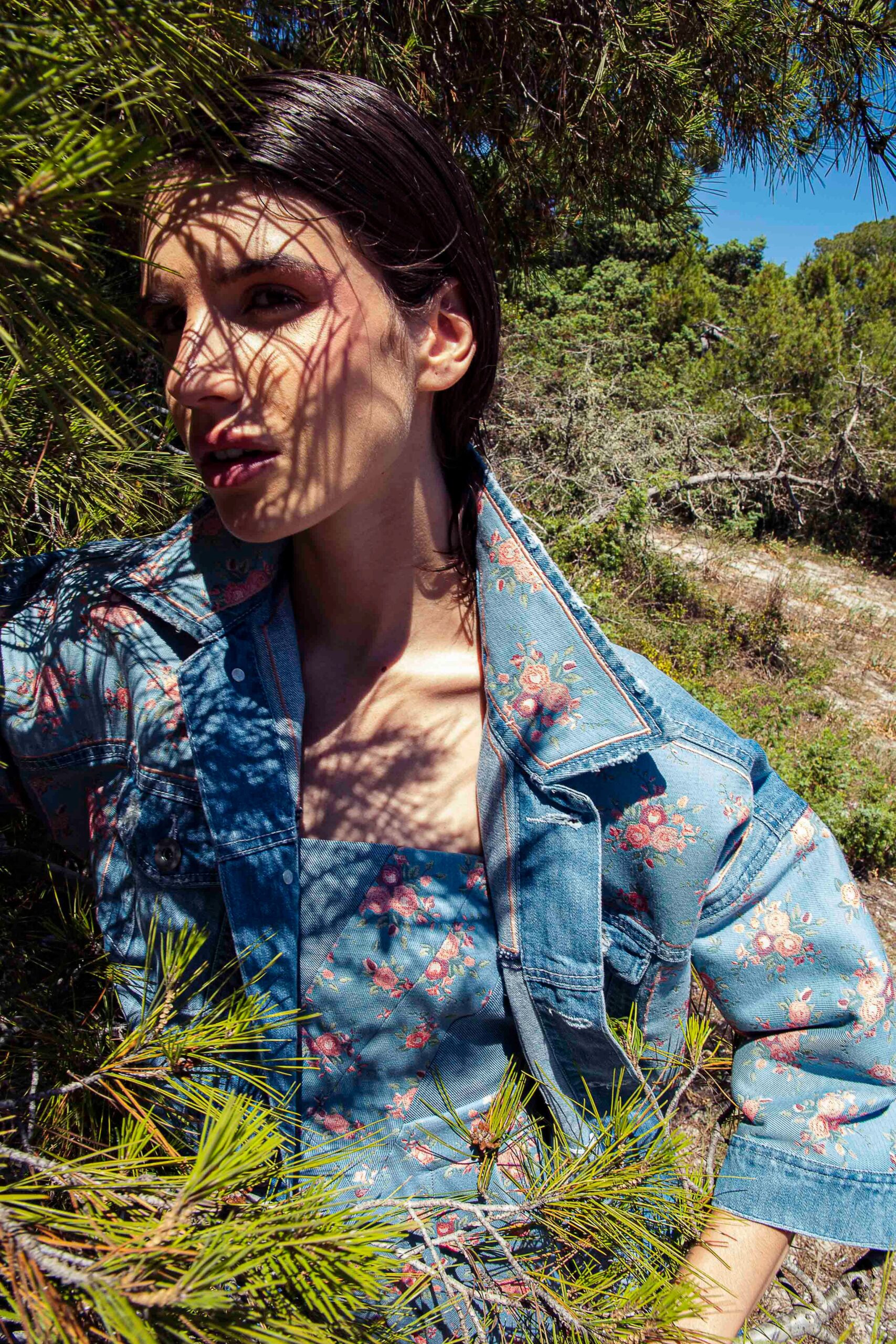 blue denim jacket and dress