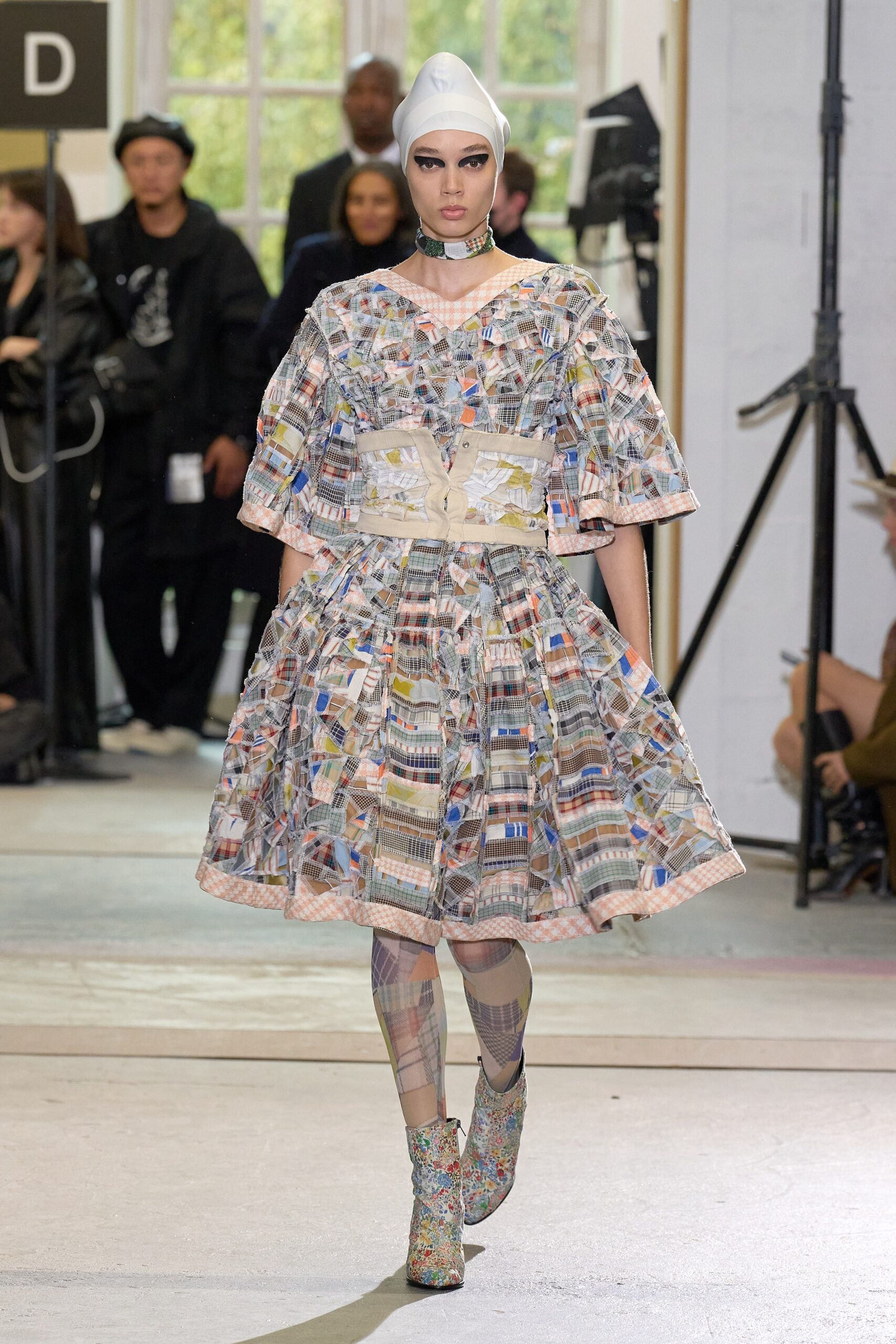 multi-colored pleated mini dress