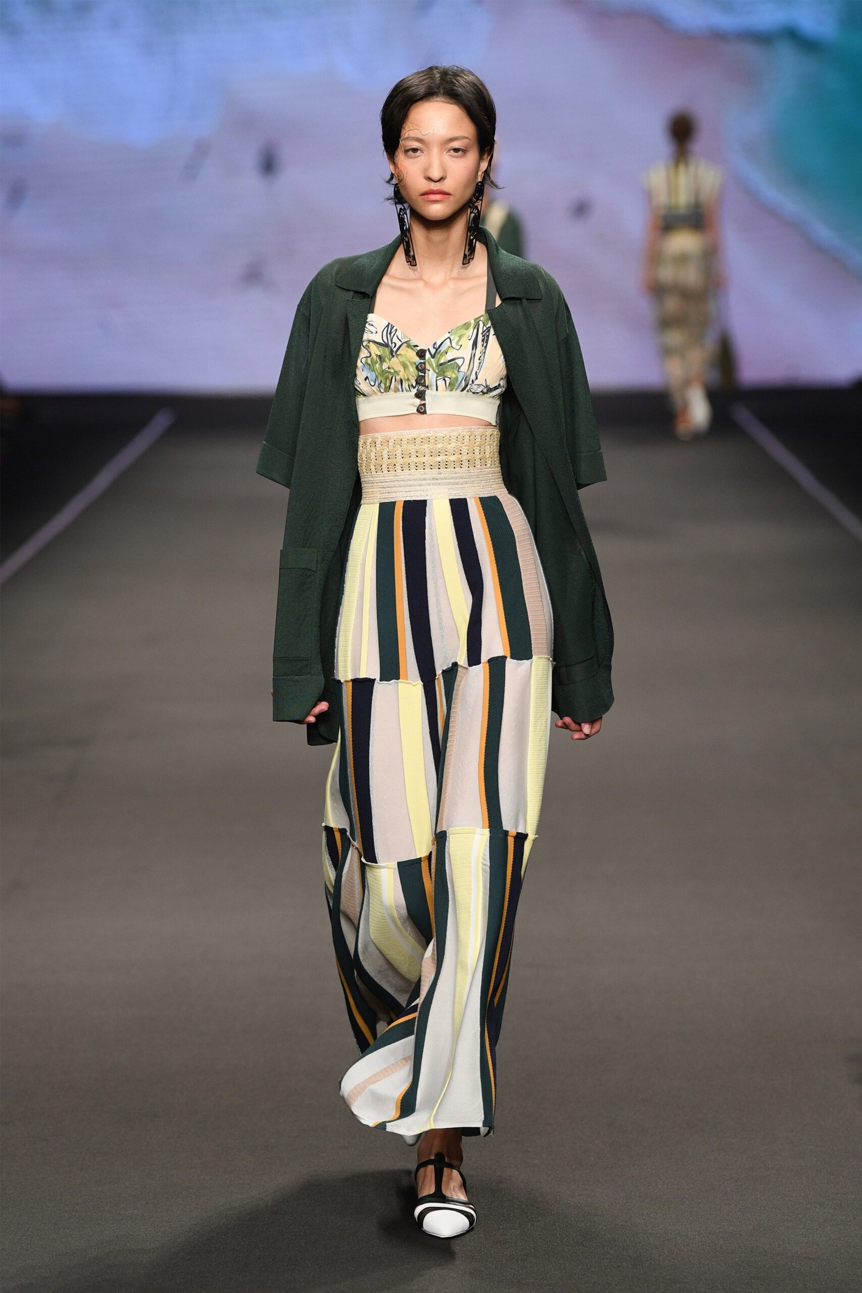 multi cotton relaxed flared pants
