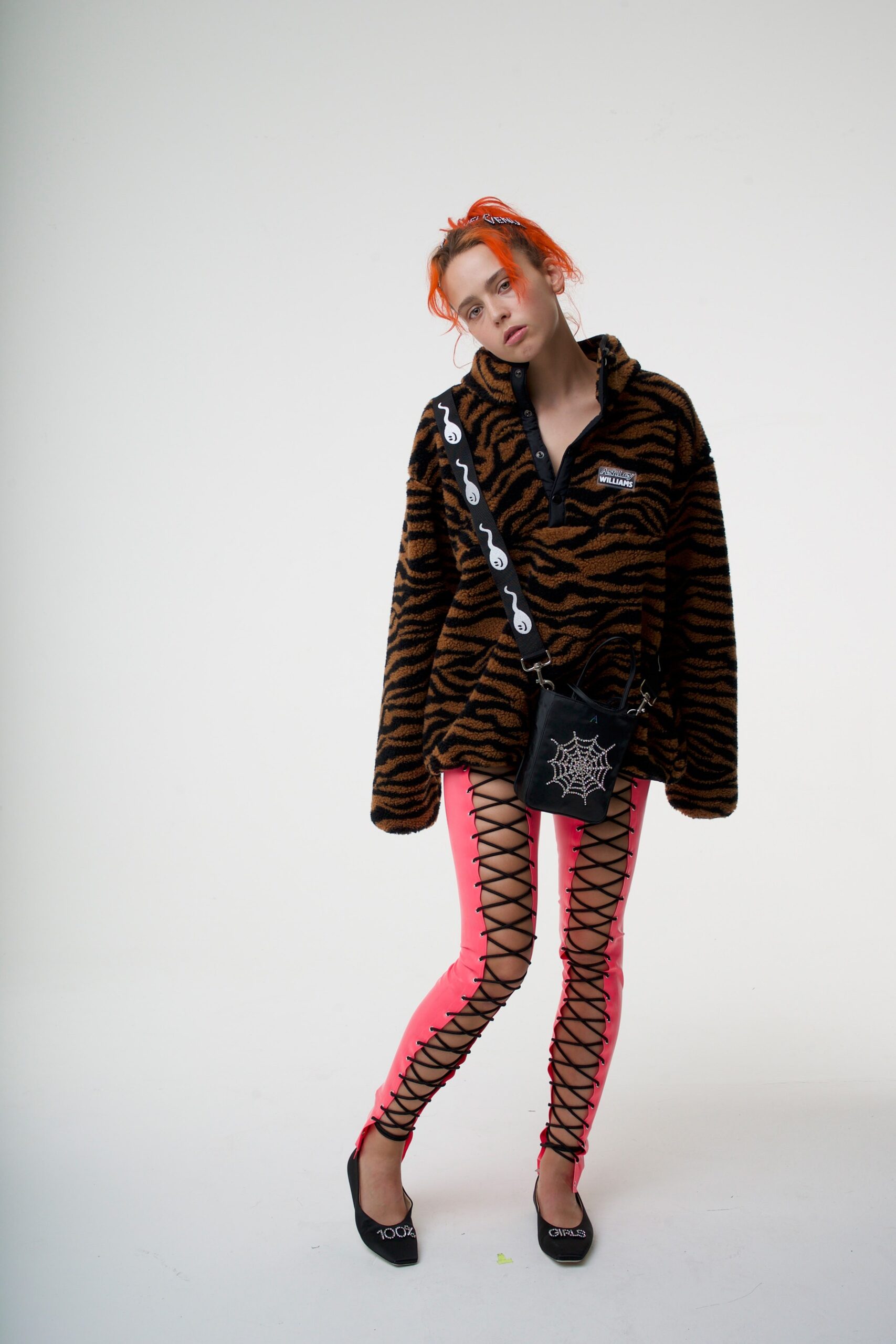 oversized brown faux-fur hoodie