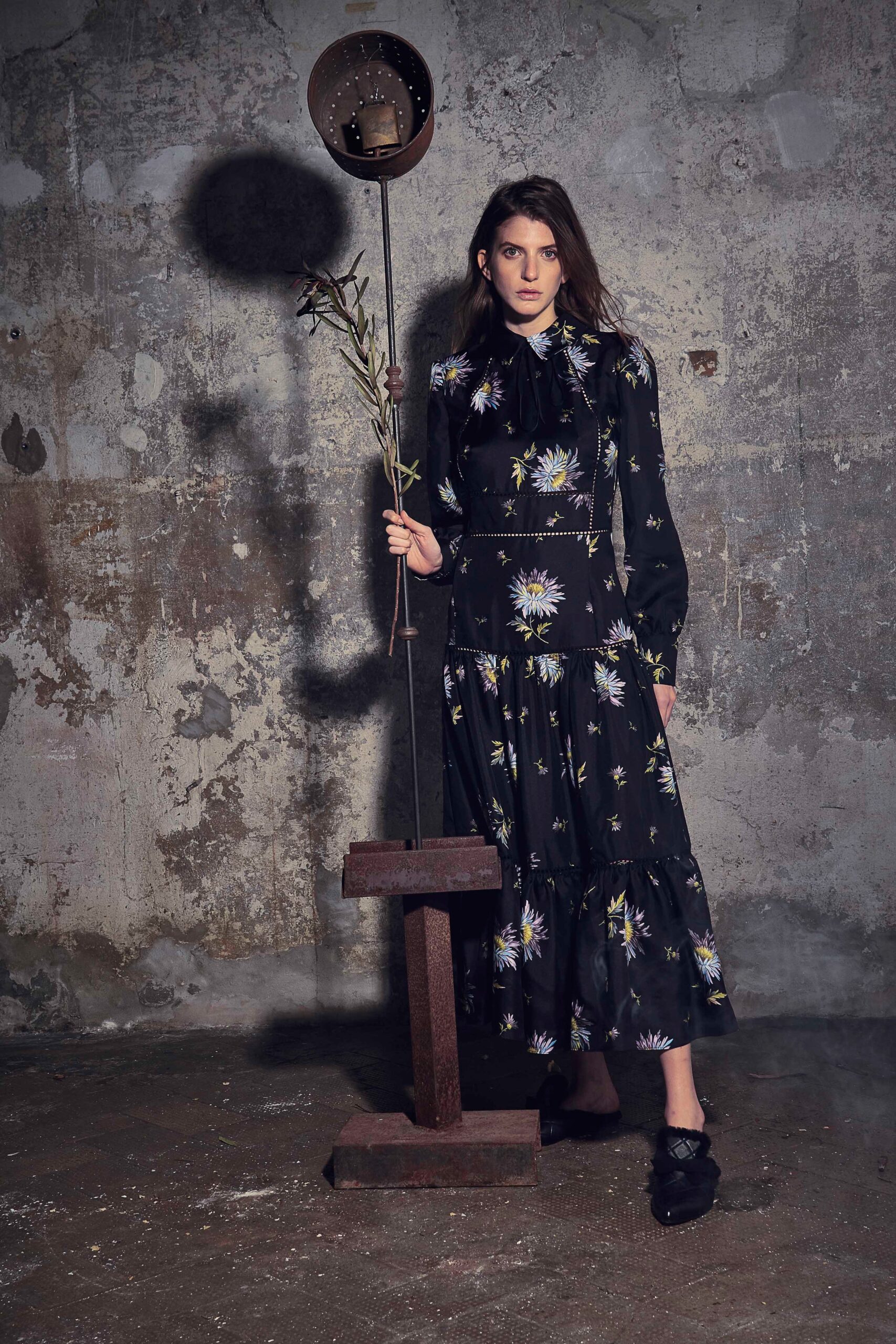 black floral maxi dress
