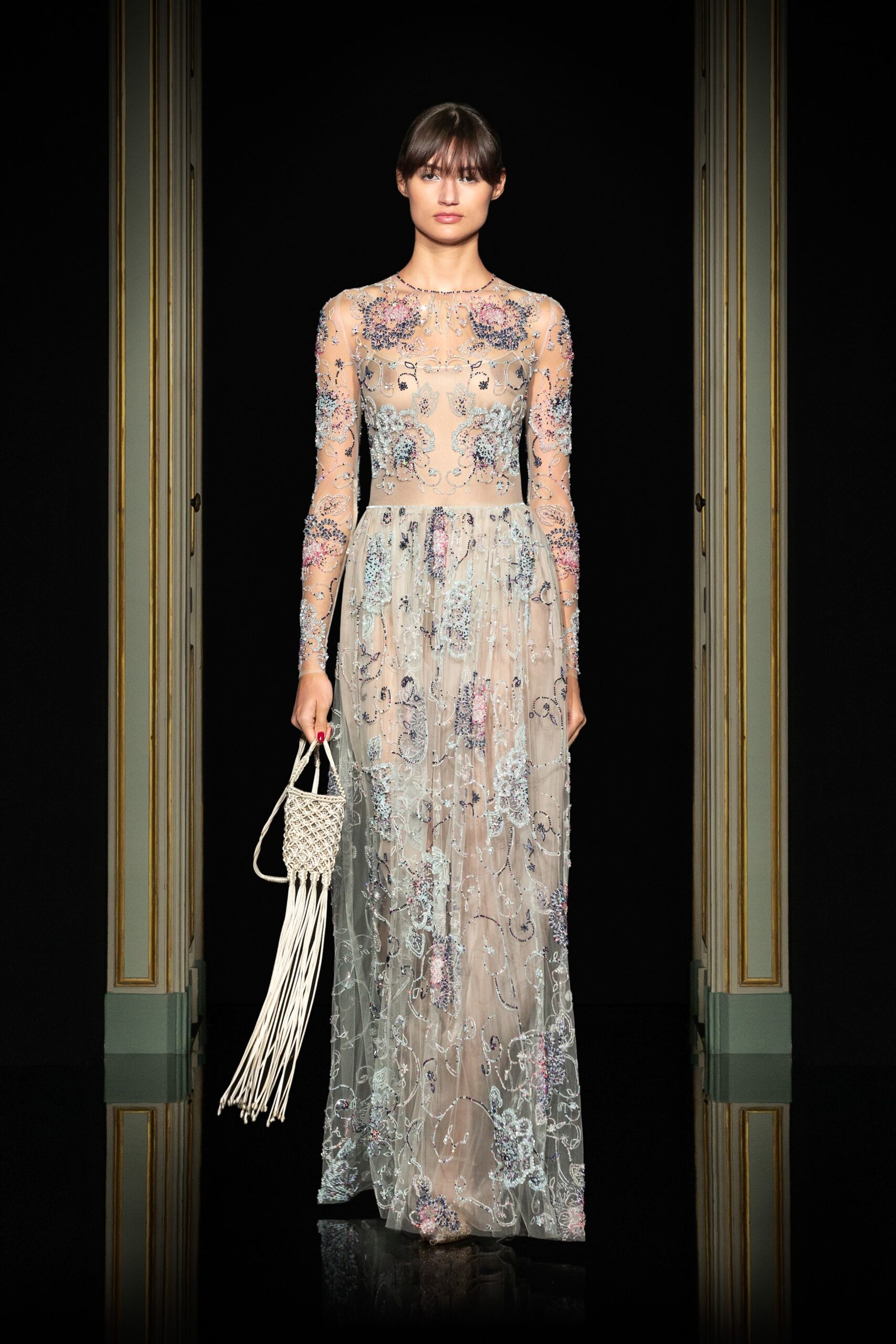 sheer embroidered maxi gown