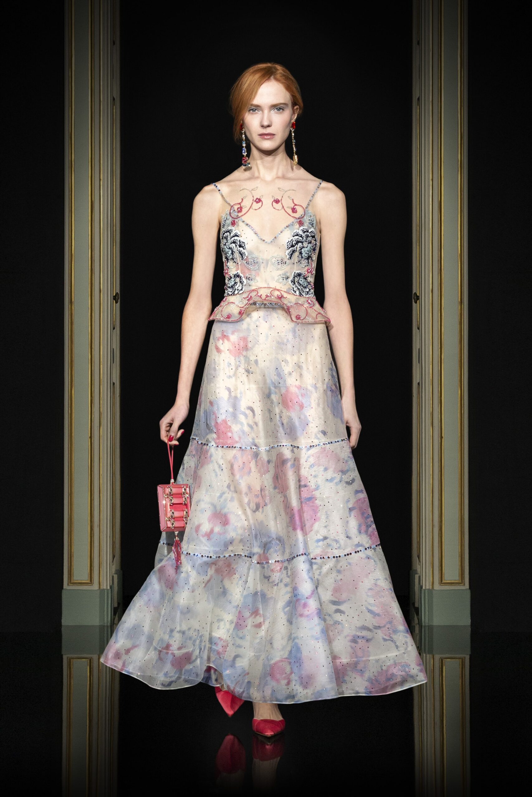 multi-colored silk gown