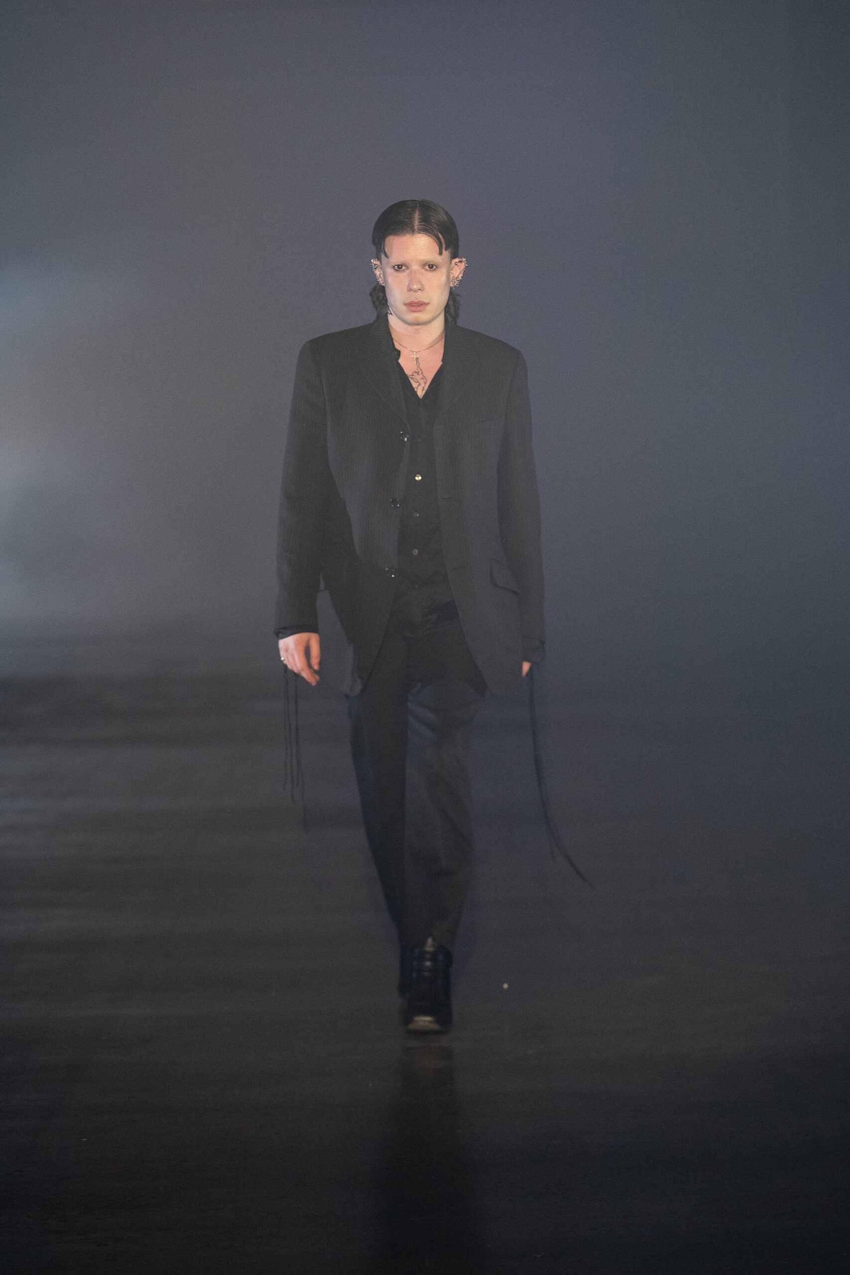 black tailored suit