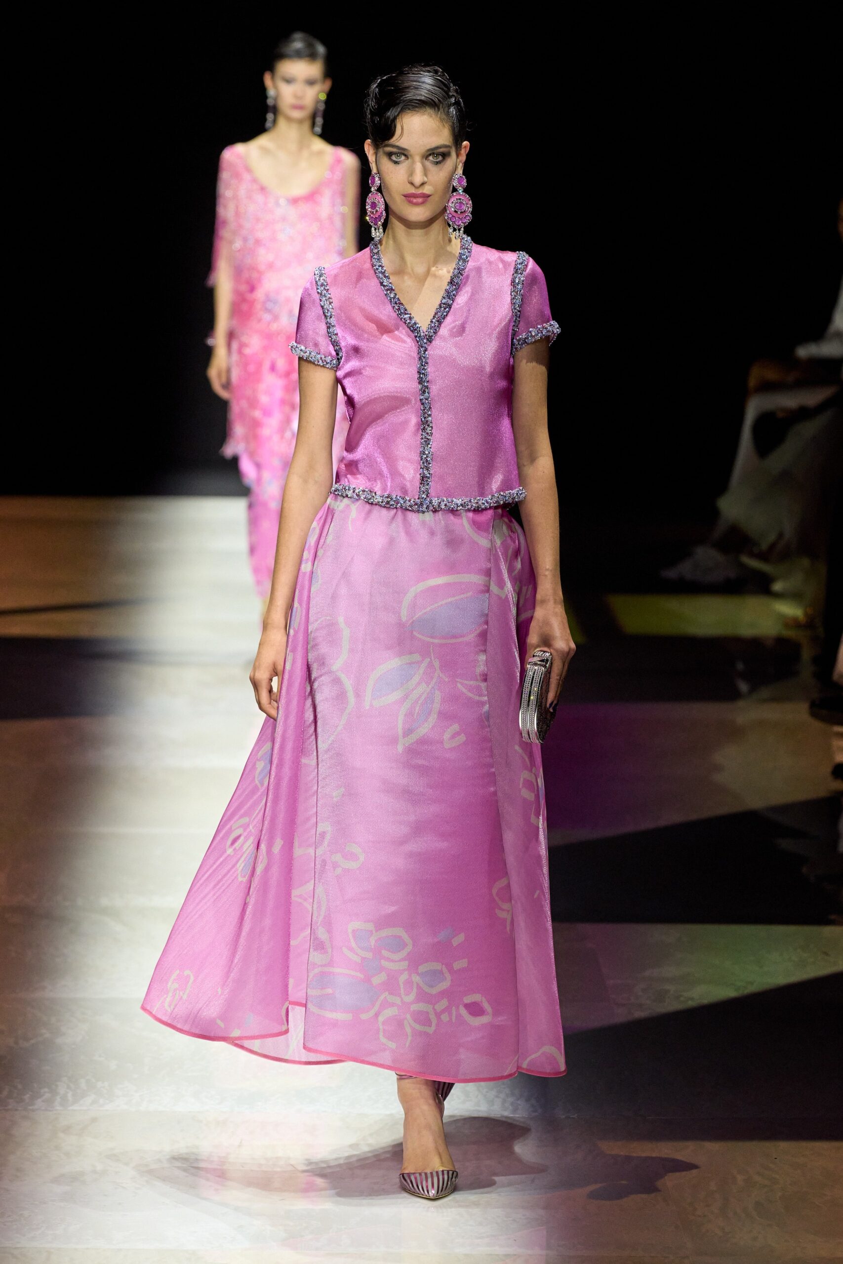 pink silk embroidered midi dress