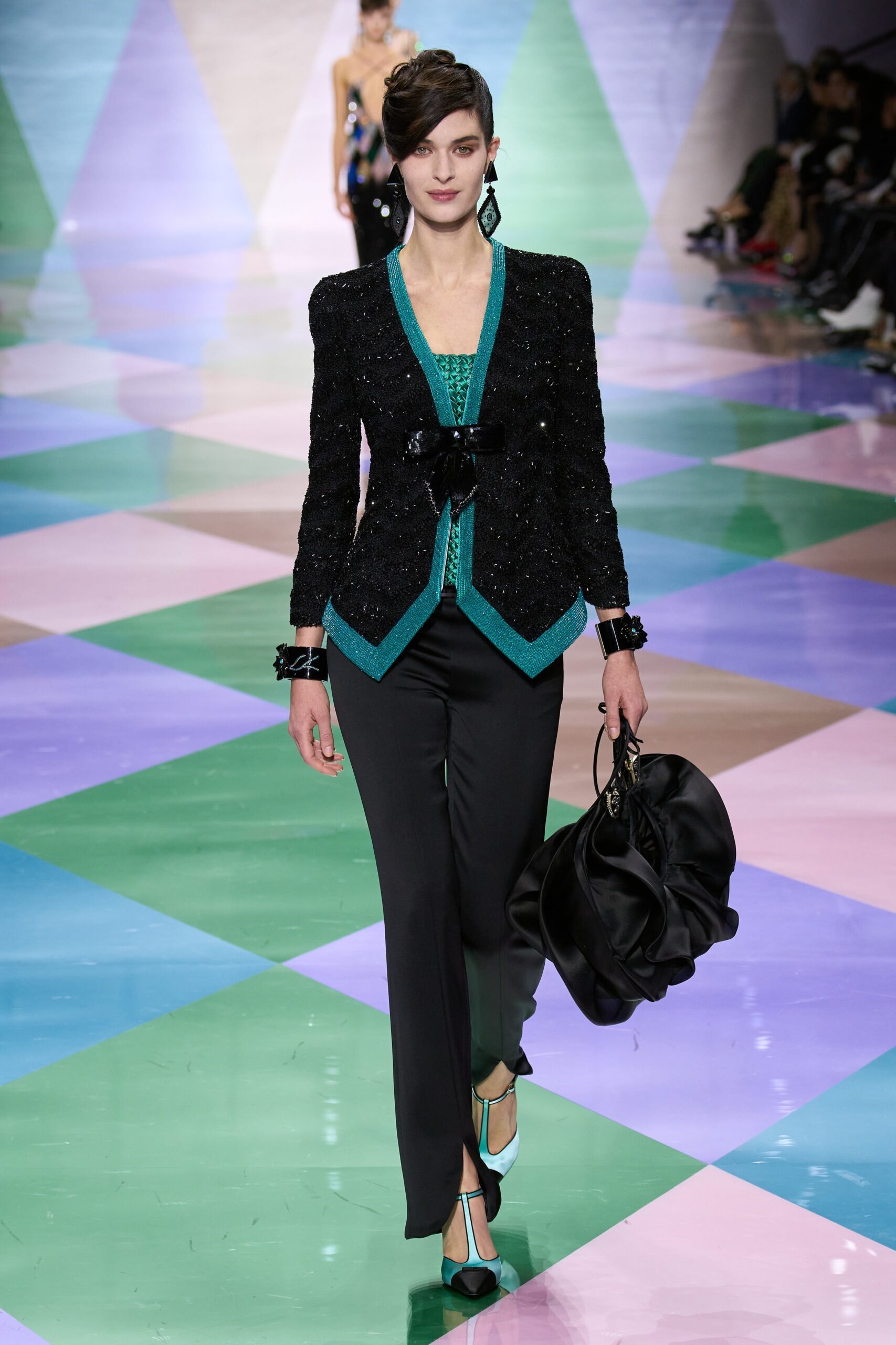 black sequined tailored blazer
