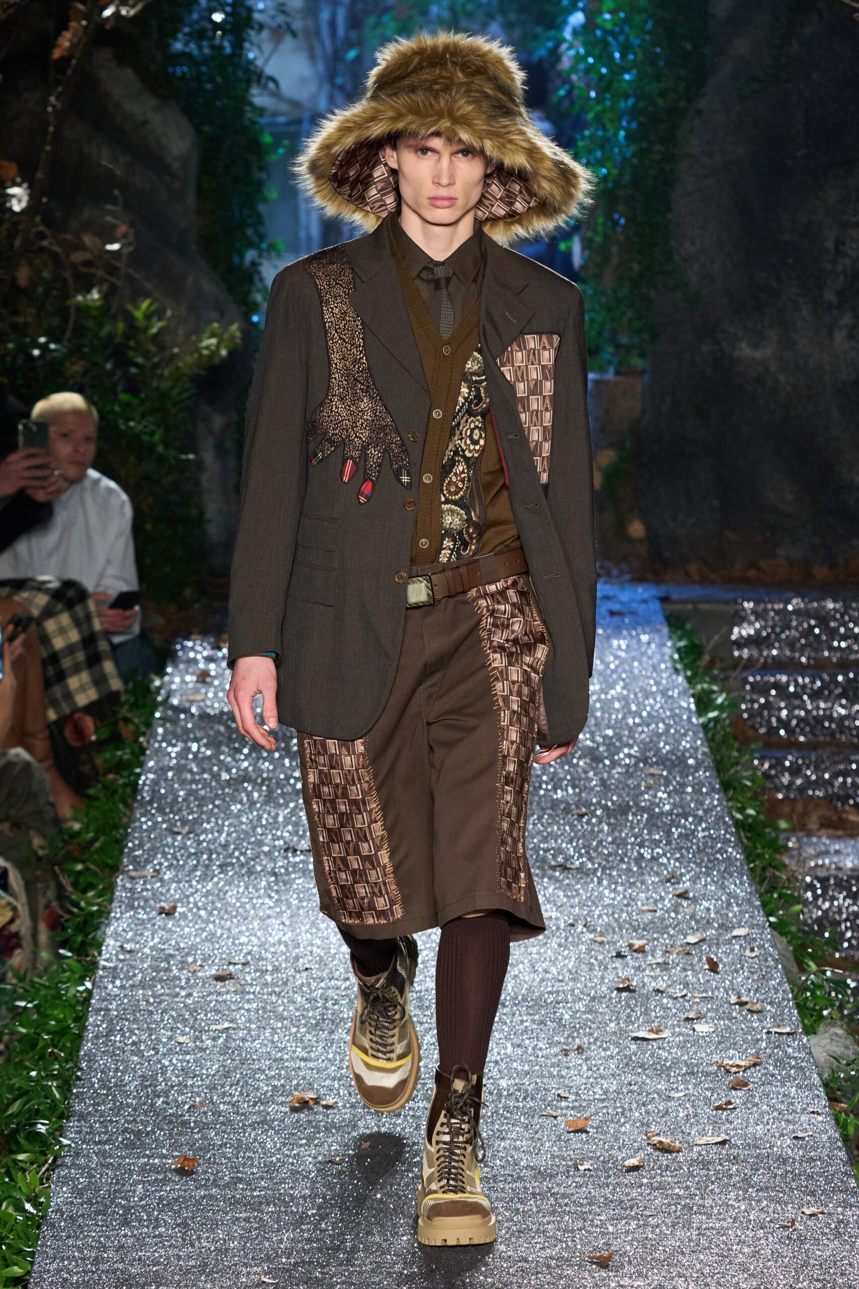 brown tailored blazer with shorts