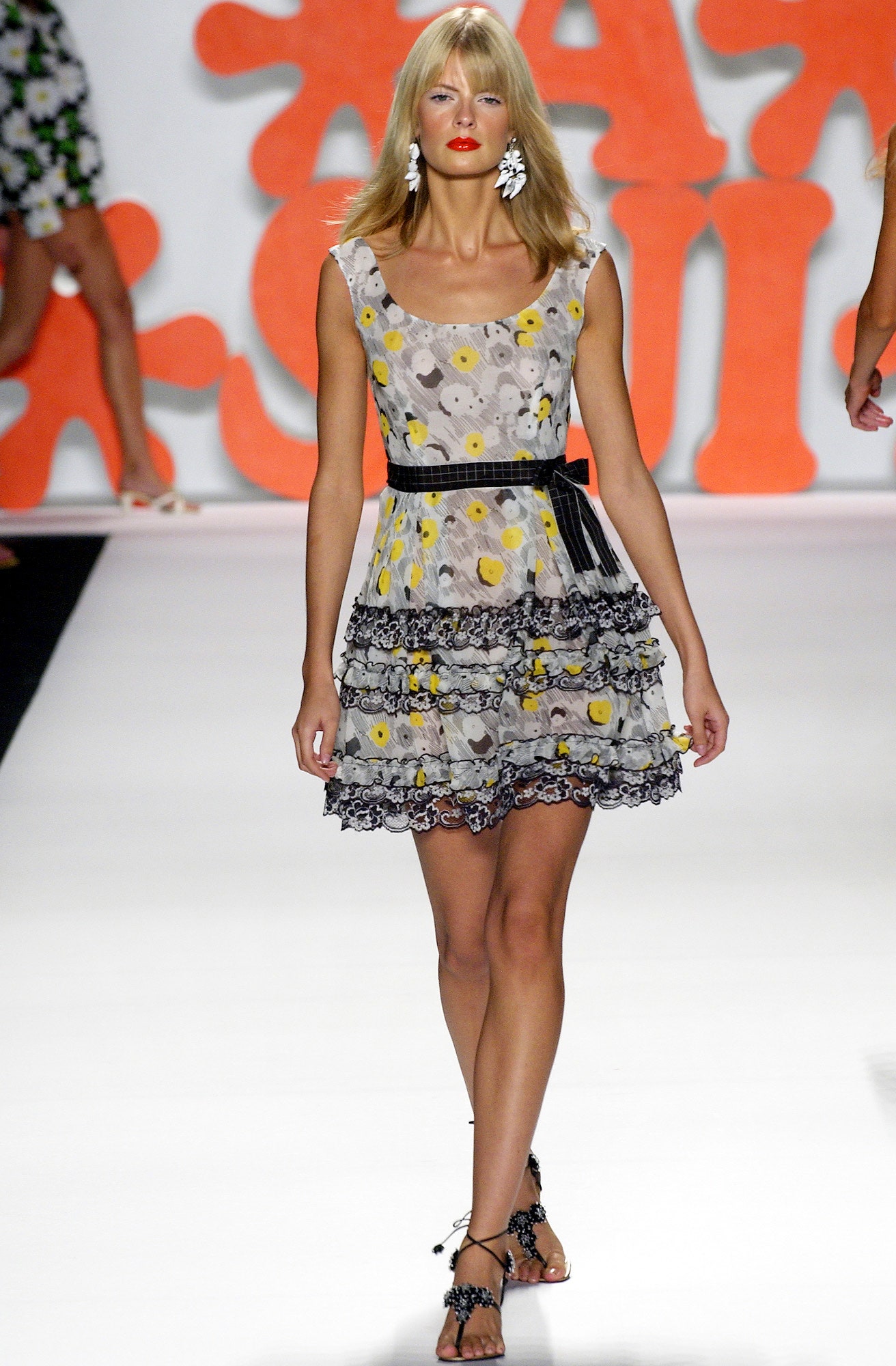 floral tiered mini dress