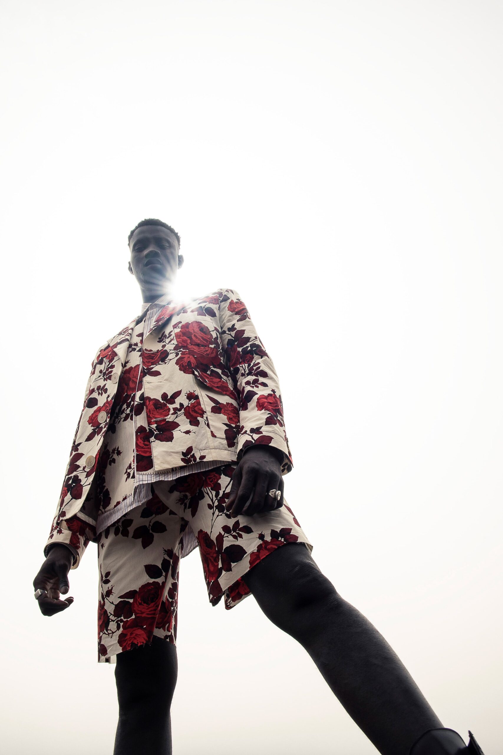 floral suit with shorts