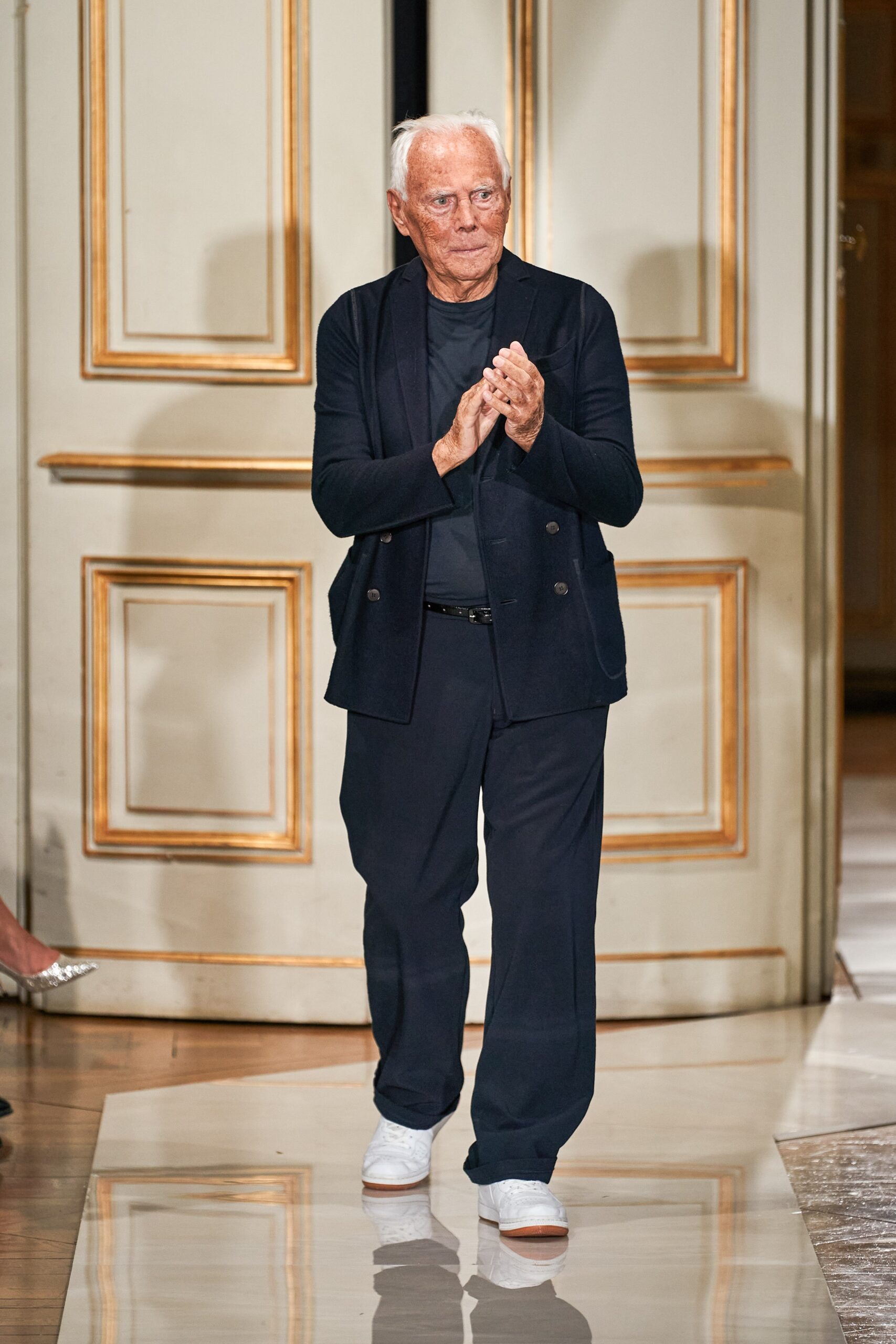 black tailored blazer with relaxed pants