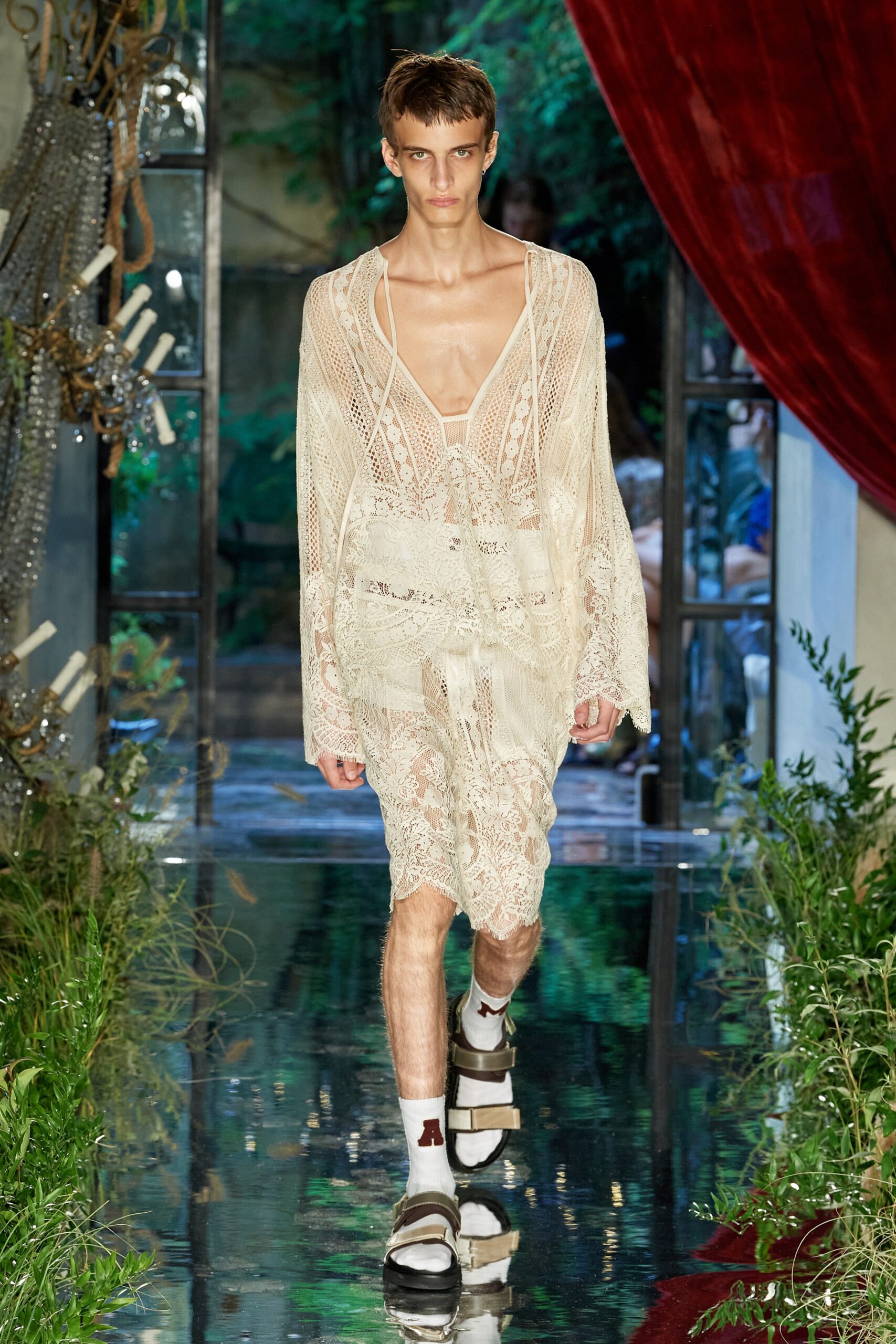 white lace relaxed dress