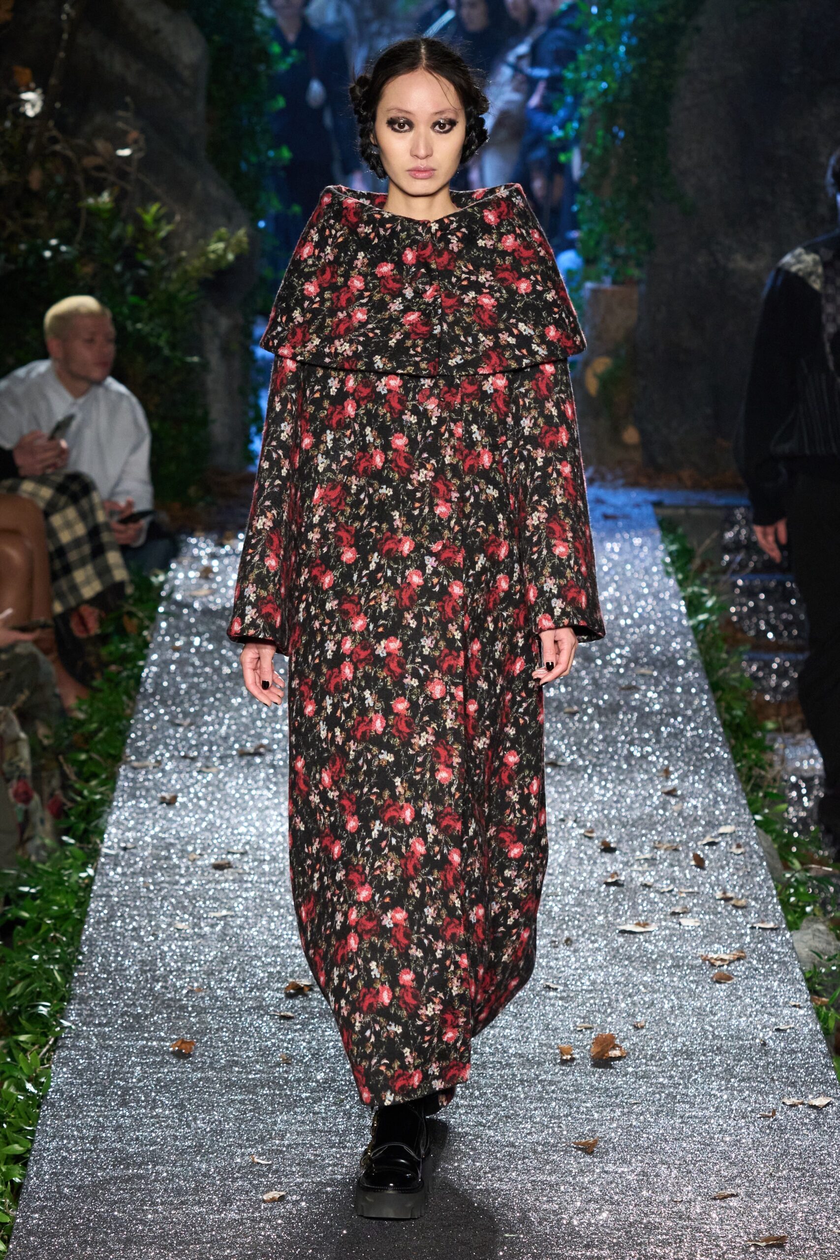 floral maxi dress with long sleeves